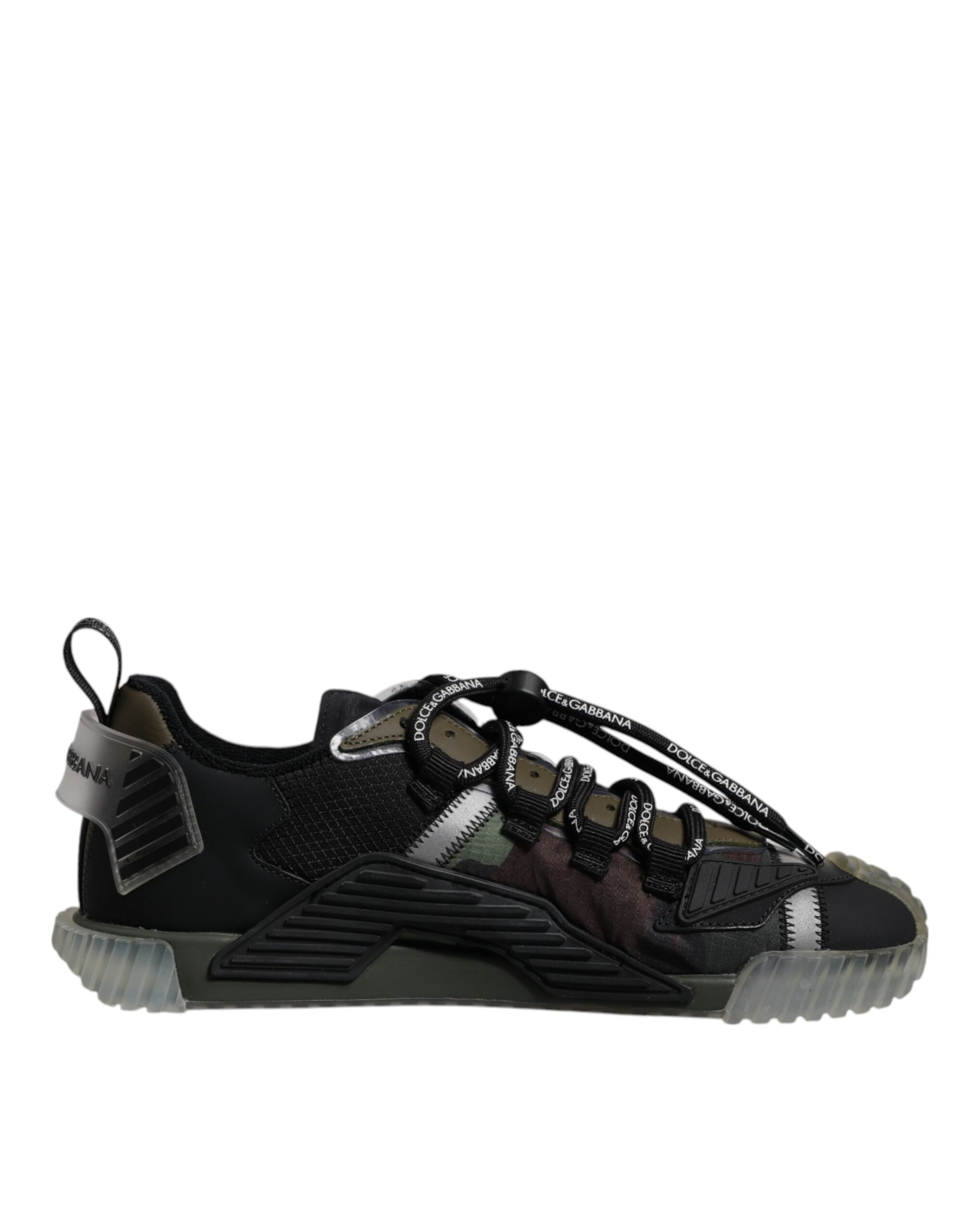 Dolce & Gabbana Black Green Camo NS1 Low Top Sneakers Shoes - Image 6