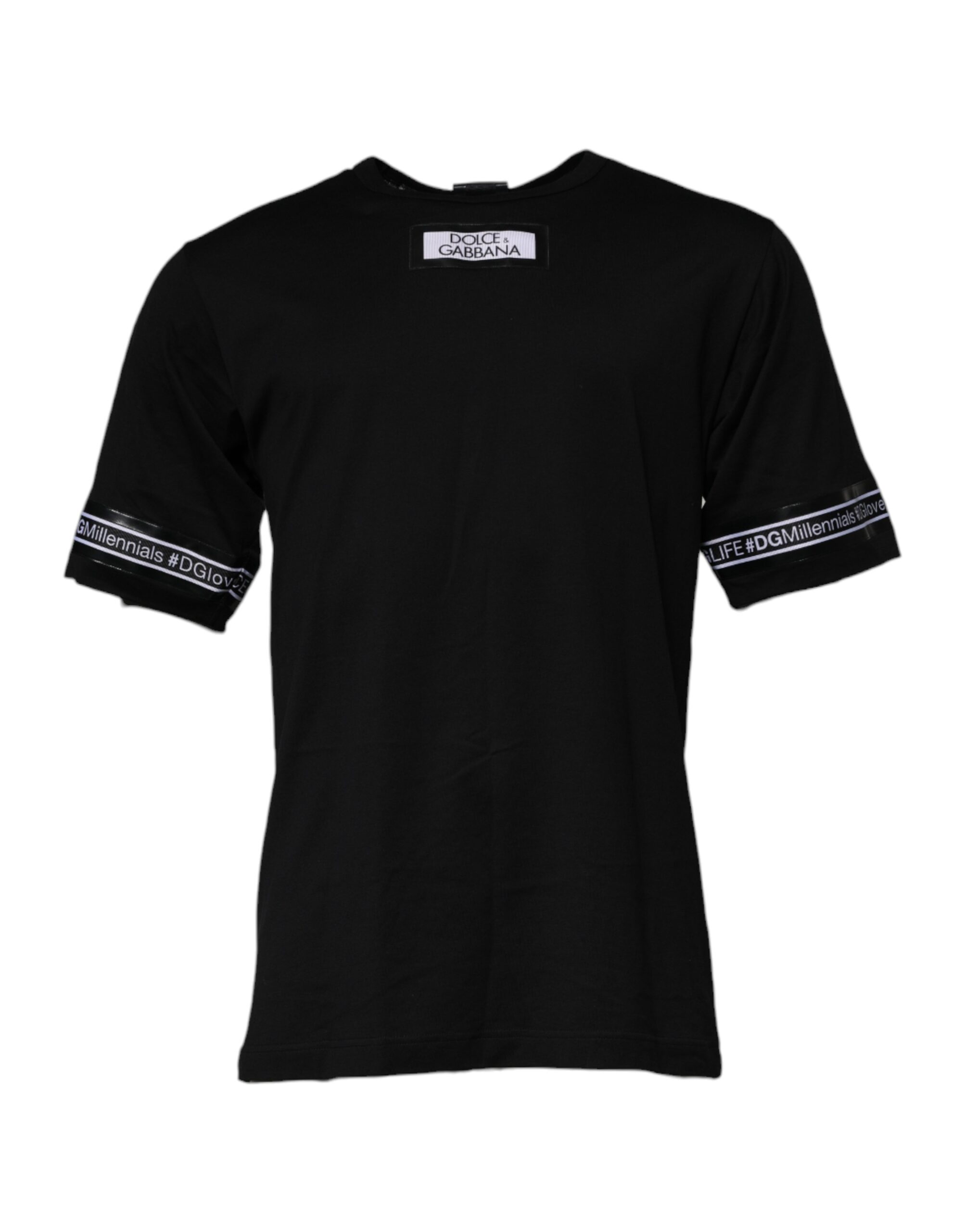 Dolce & Gabbana Black #DGMILLENNIALS Cotton Crew Neck T-shirt - Image 2