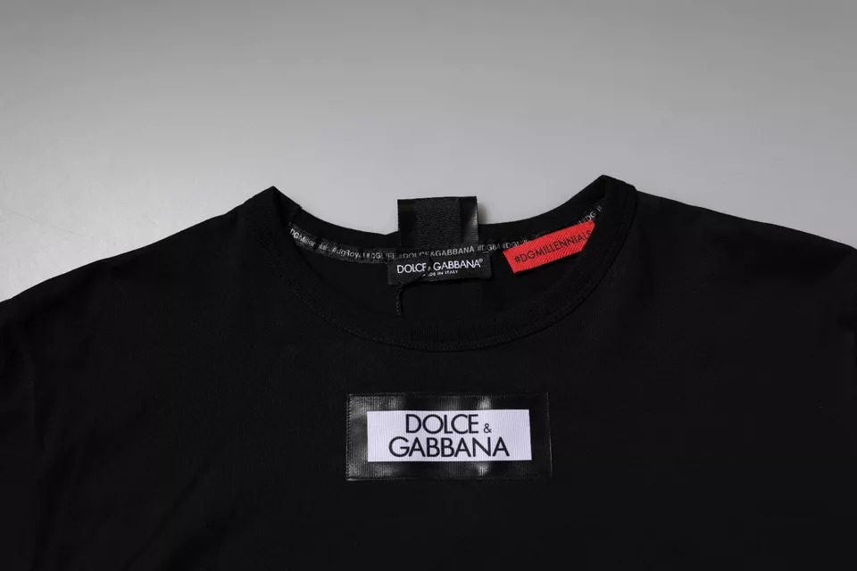 Dolce & Gabbana Black #DGMILLENNIALS Cotton Crew Neck T-shirt - Image 5
