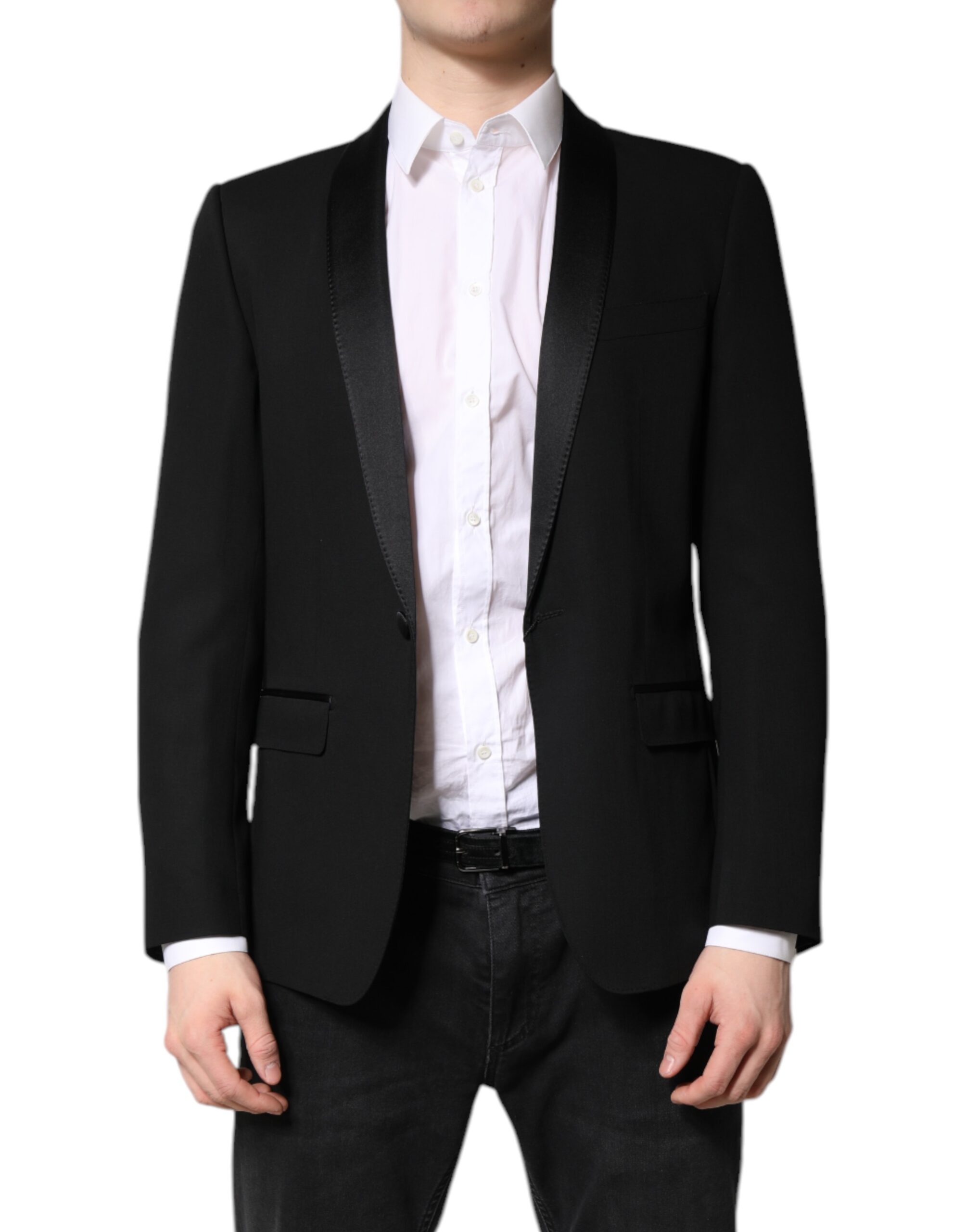 Dolce & Gabbana Black Single Breasted Men Coat MARTINI Blazer - Image 2