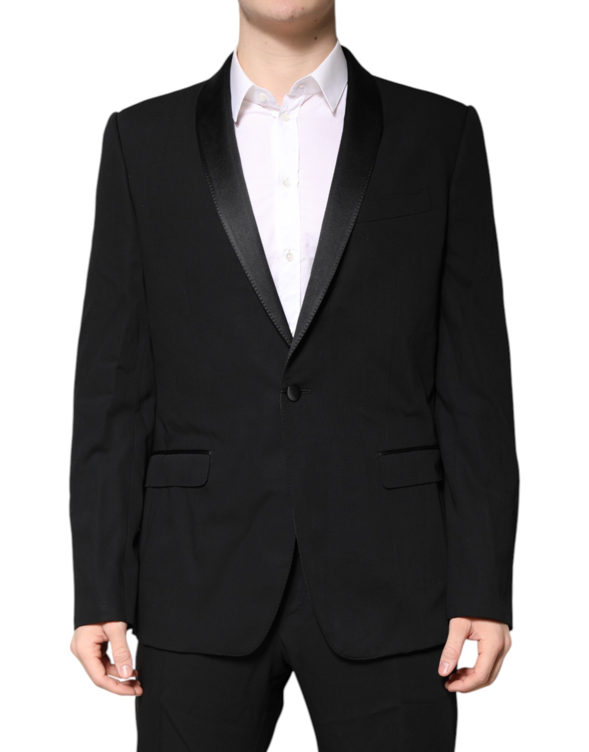 Dolce & Gabbana Black Wool Single Breasted 2 Piece Suit - Image 2