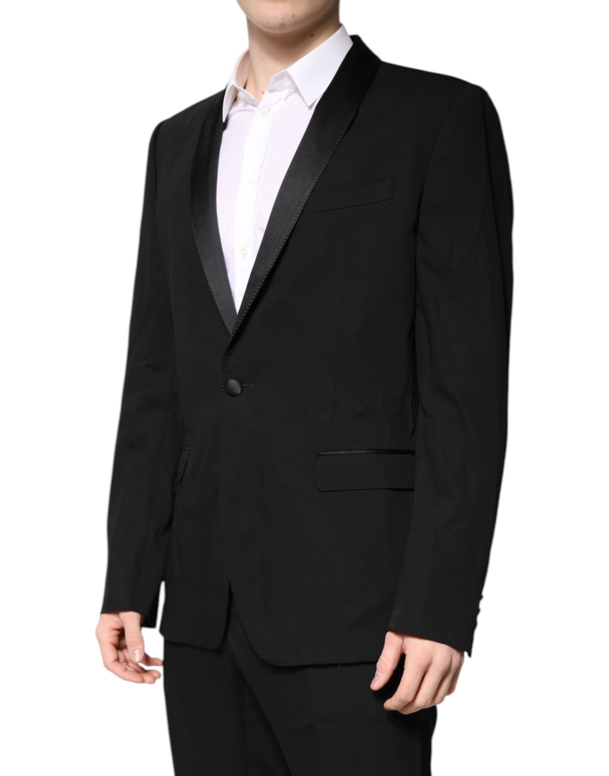Dolce & Gabbana Black Wool Single Breasted 2 Piece Suit - Image 3