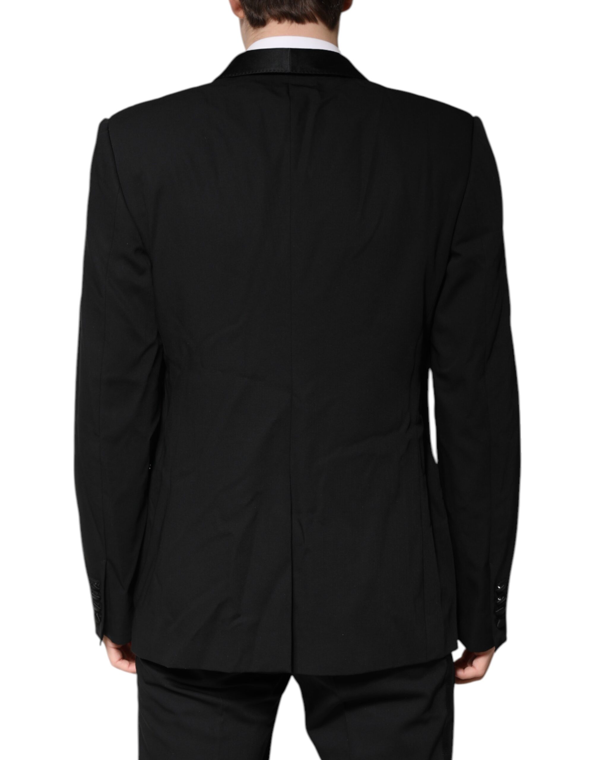 Dolce & Gabbana Black Wool Single Breasted 2 Piece Suit - Image 4