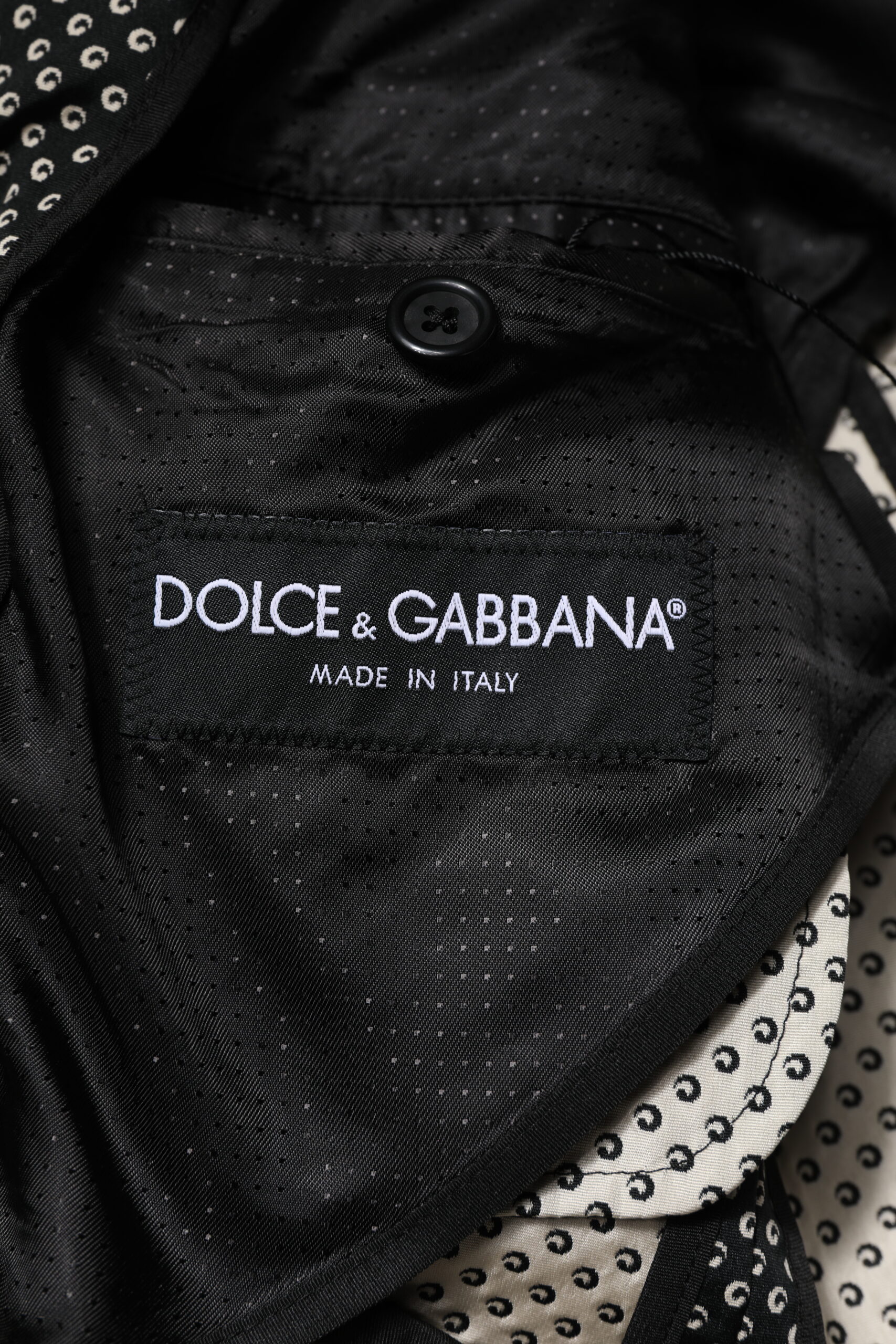 Dolce & Gabbana Black White Patterned Men Suit Coat Blazer - Image 6