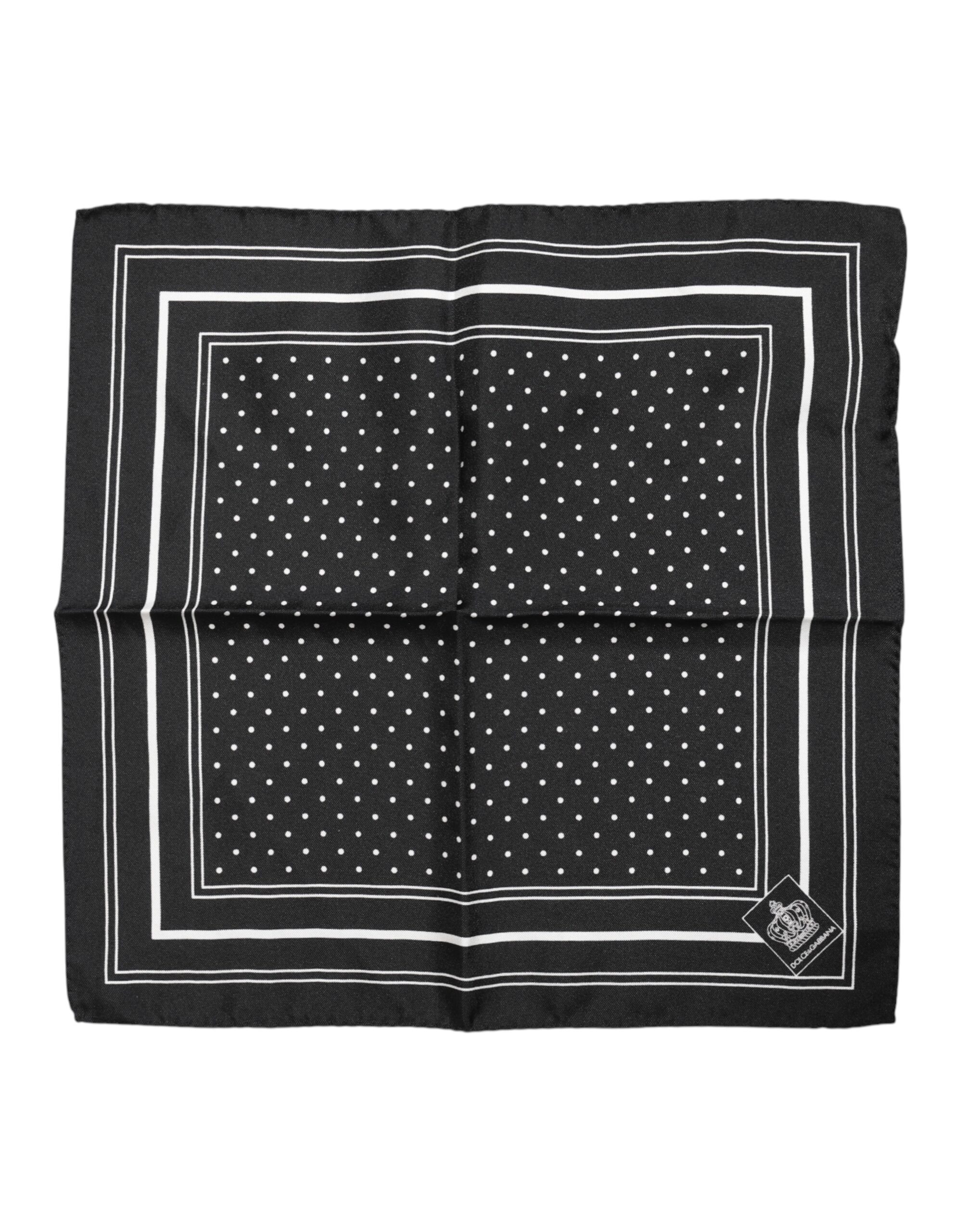 Dolce & Gabbana Black White Polka Dot Men Foulard Scarf - Image 2