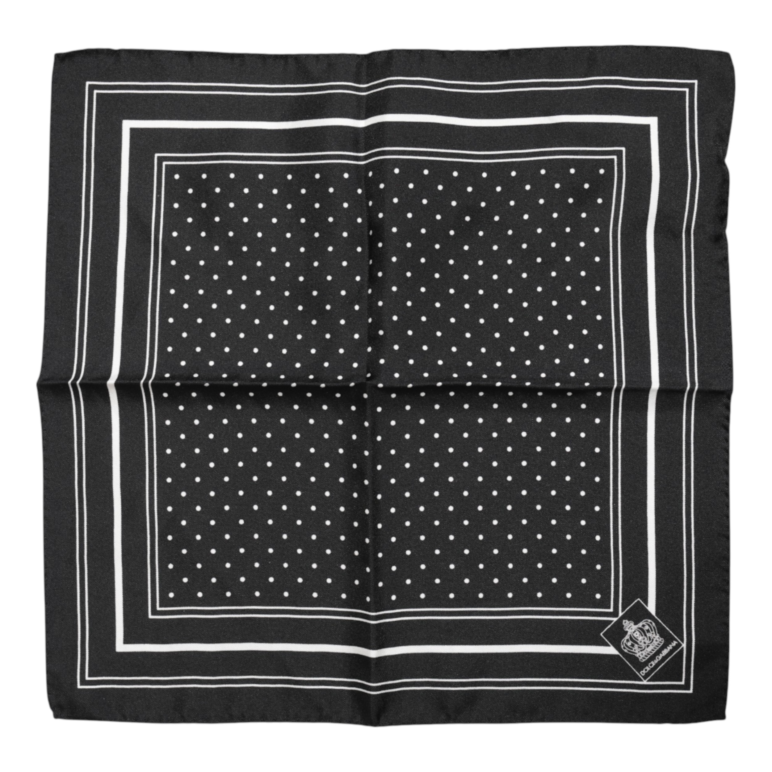 Dolce & Gabbana Black White Polka Dot Men Foulard Scarf - Image 3