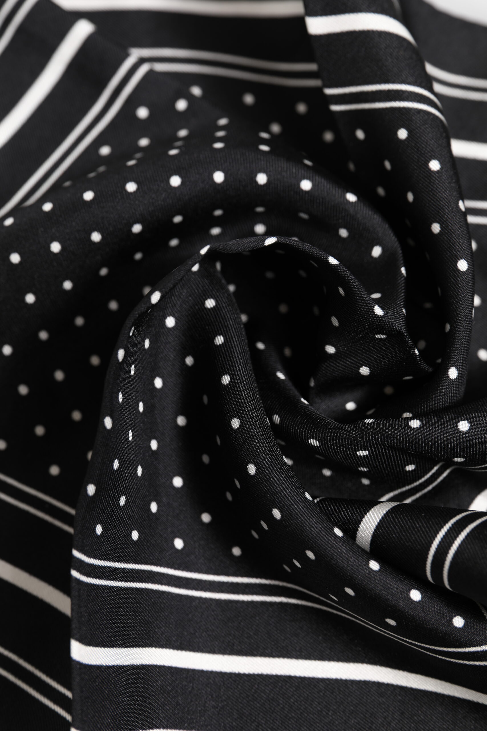 Dolce & Gabbana Black White Polka Dot Men Foulard Scarf - Image 5