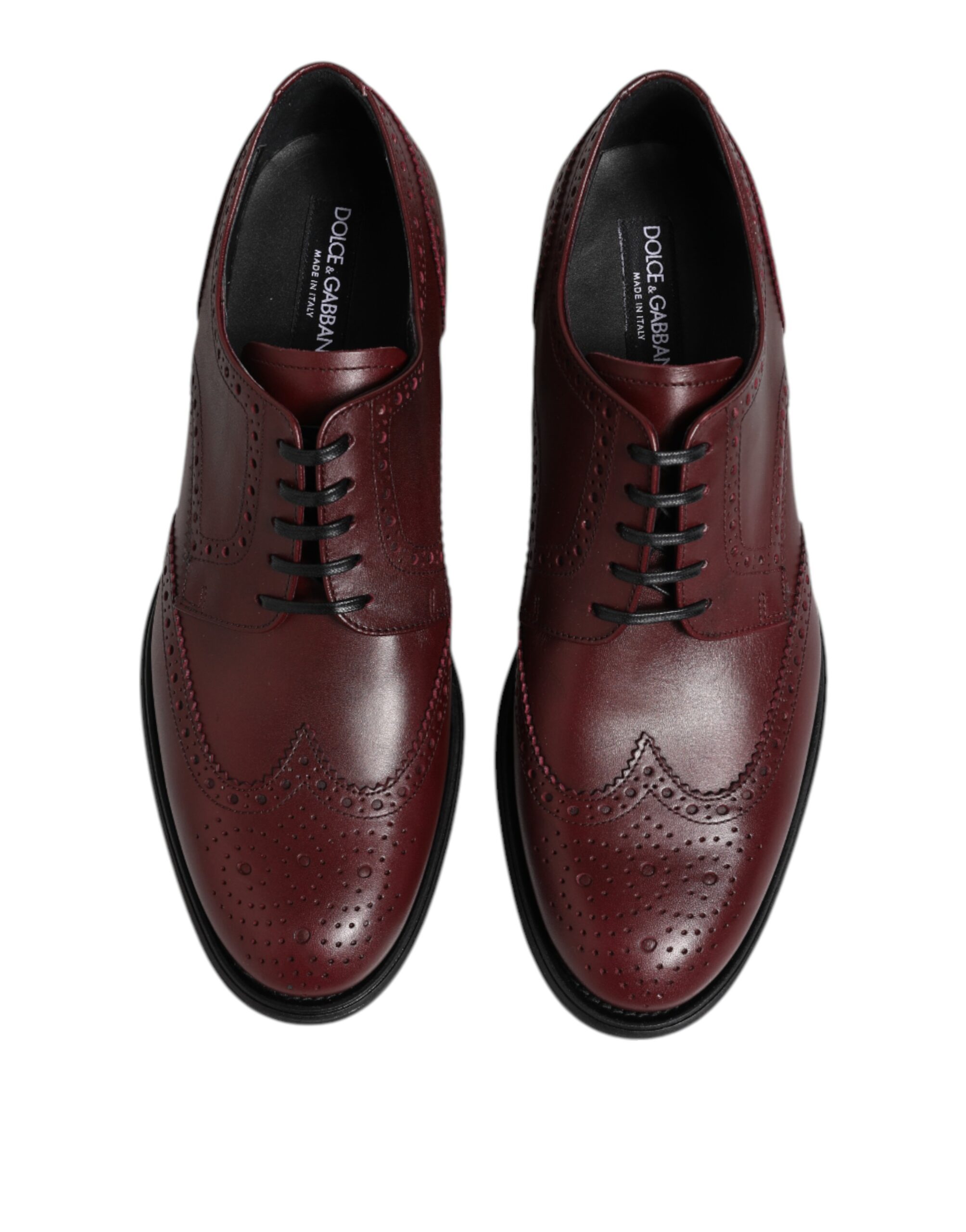 Dolce & Gabbana Brown Leather Lace Up Derby Dress Shoes - Image 2