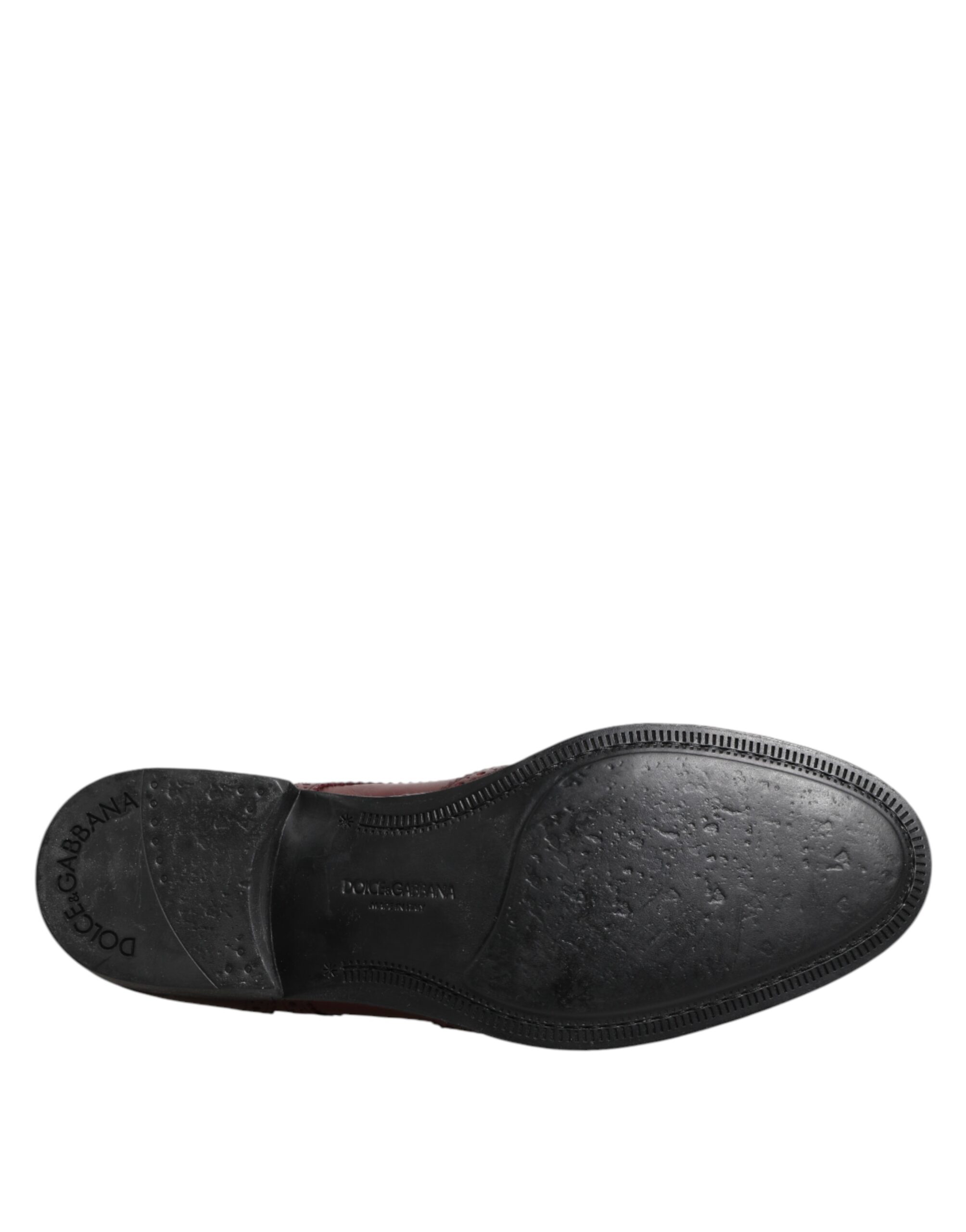 Dolce & Gabbana Brown Leather Lace Up Derby Dress Shoes - Image 8