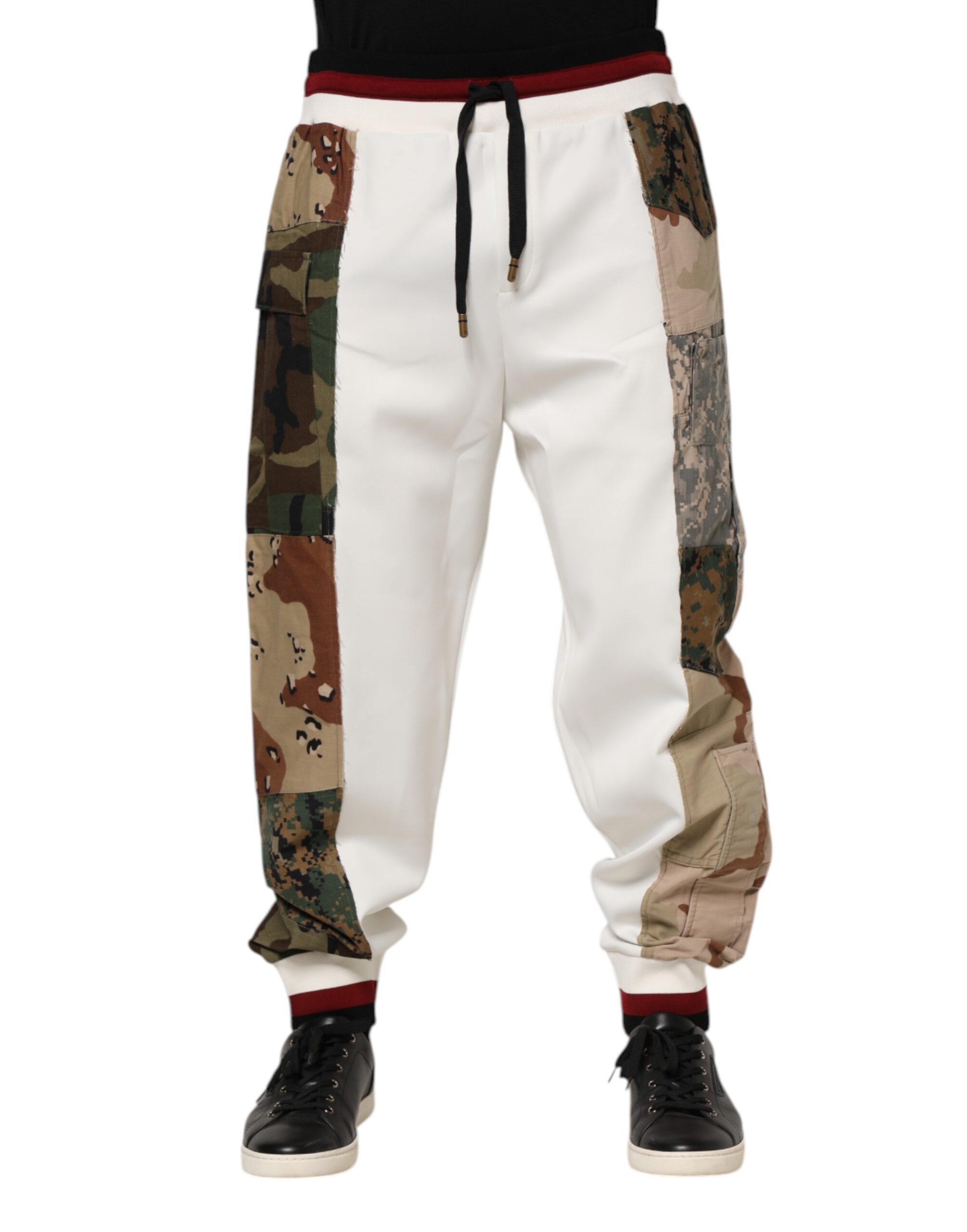 Dolce & Gabbana White Patchwork Jogger Pants - Image 2