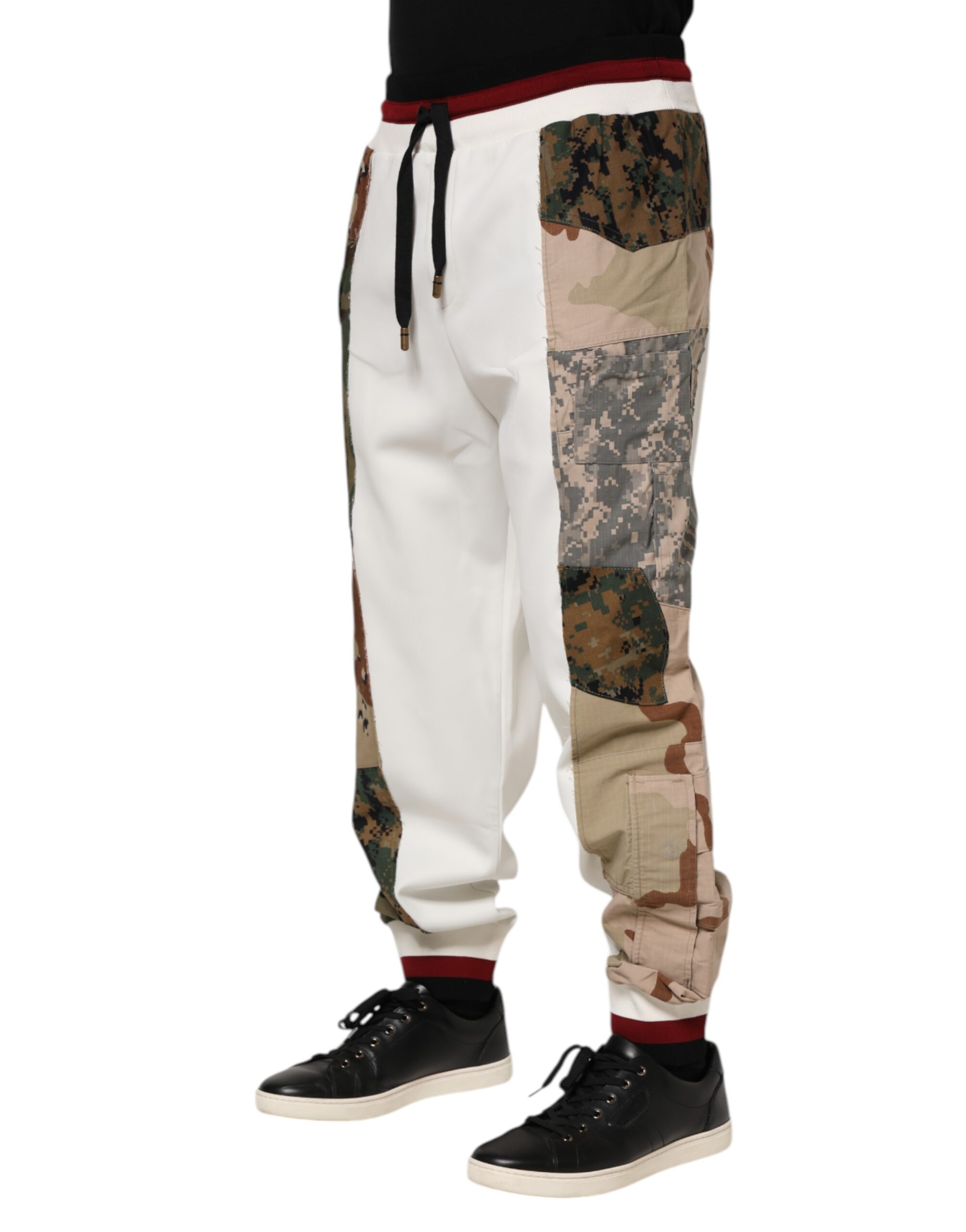 Dolce & Gabbana White Patchwork Jogger Pants - Image 3