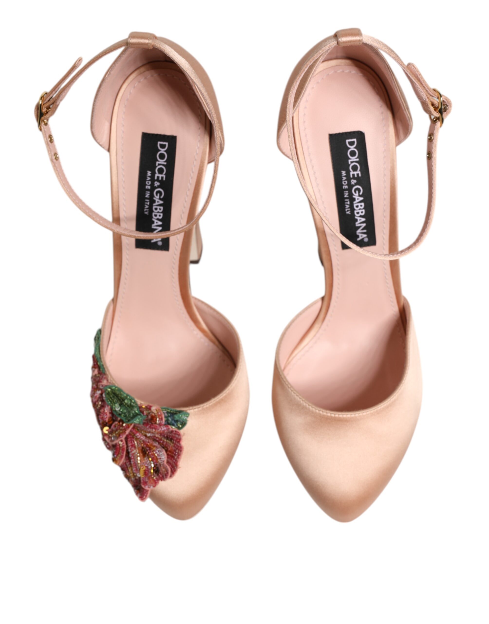 Dolce & Gabbana Pink Block Heels Ankle Strap Sandals Shoes - Image 2