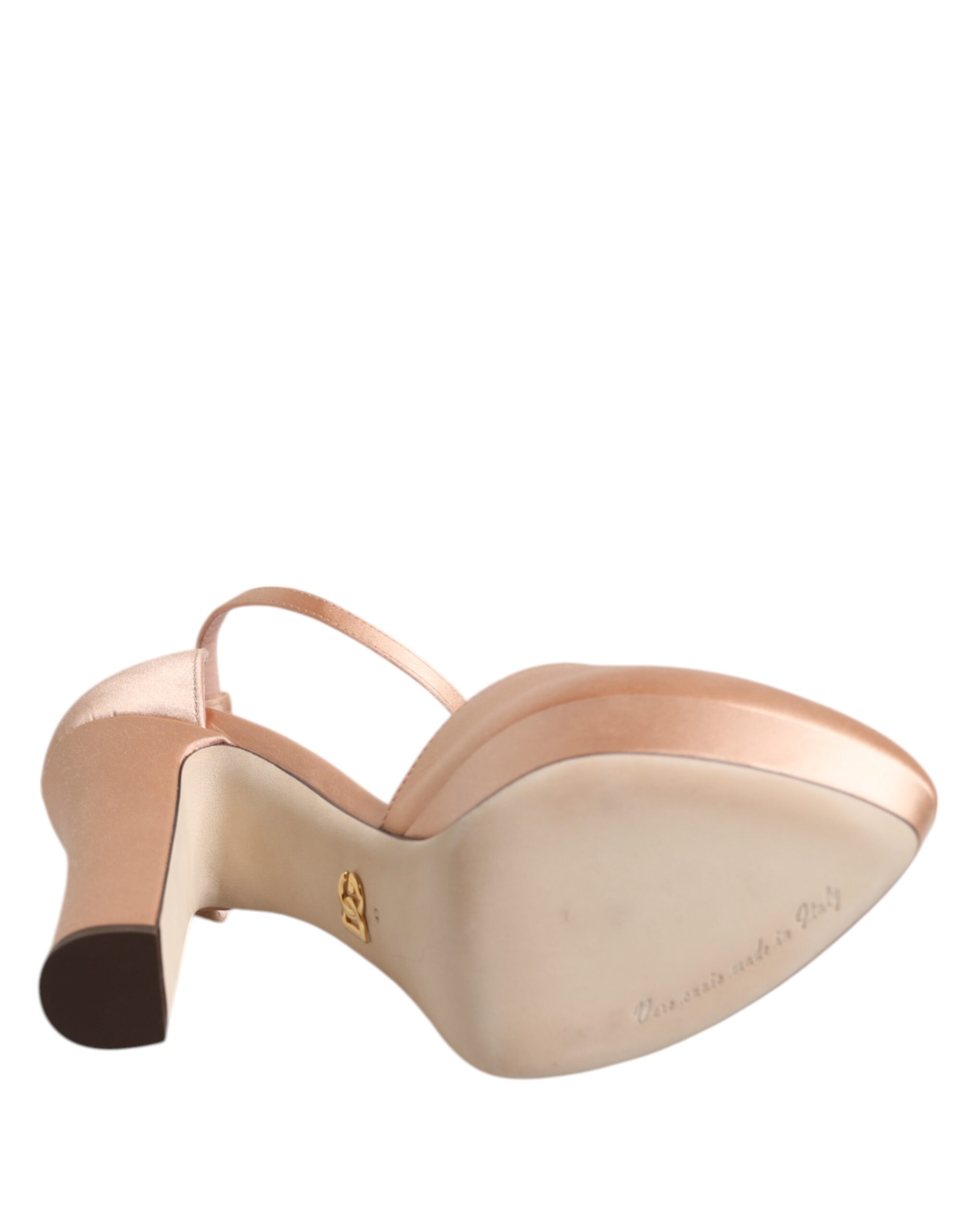 Dolce & Gabbana Pink Block Heels Ankle Strap Sandals Shoes - Image 8