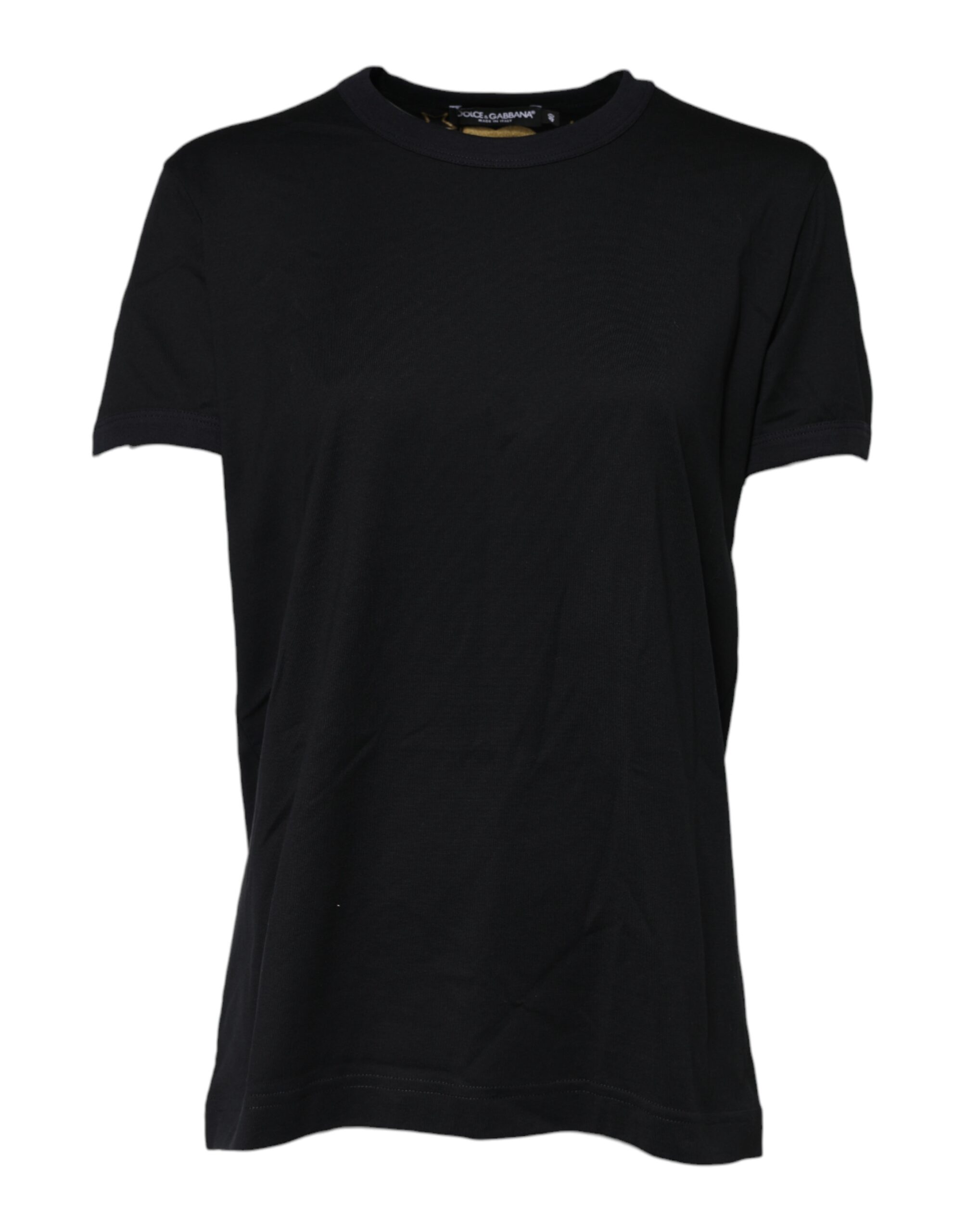 Dolce & Gabbana Black Cotton DG Print Short Sleeve Top T-shirt - Image 2