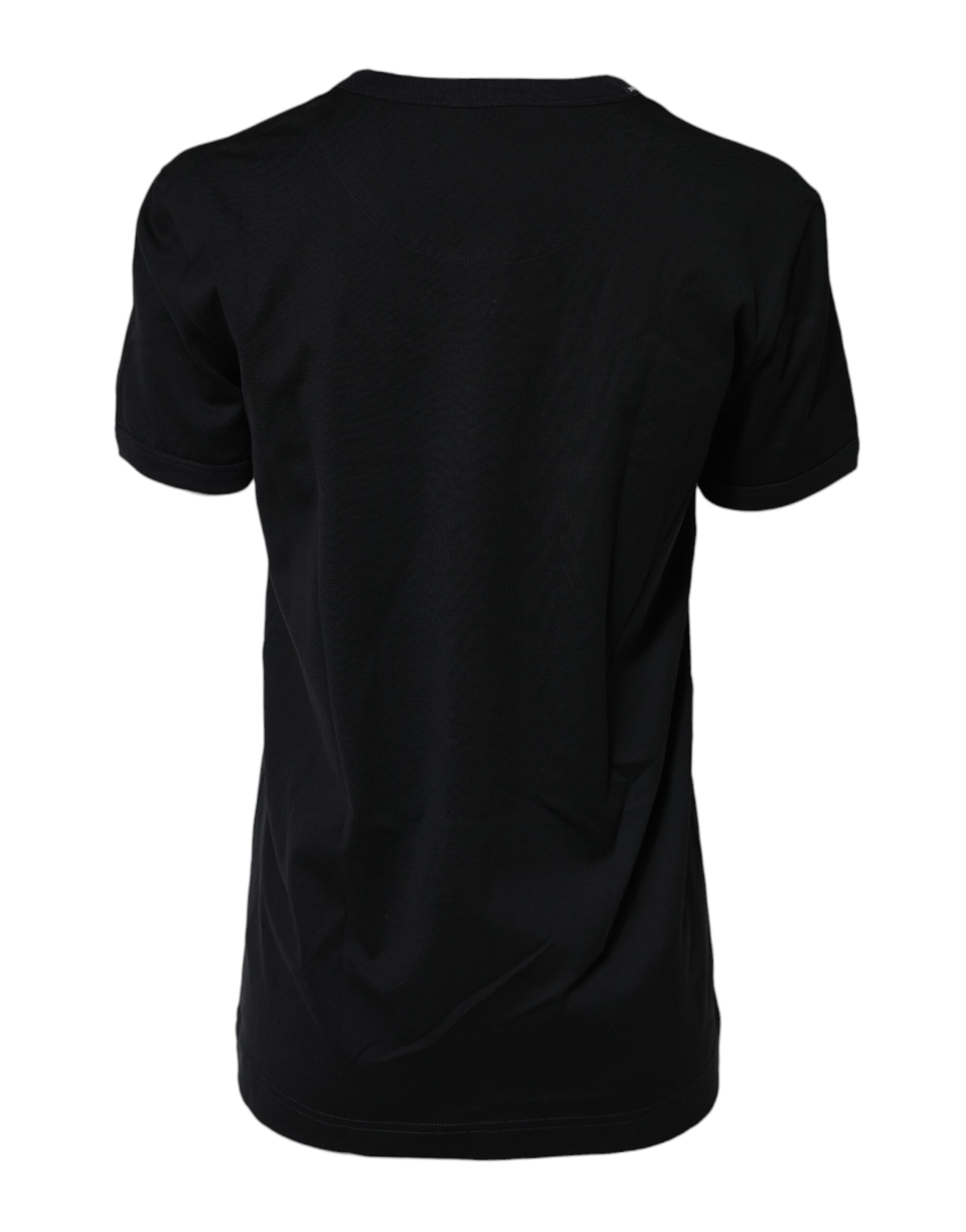 Dolce & Gabbana Black Cotton DG Print Short Sleeve Top T-shirt - Image 3