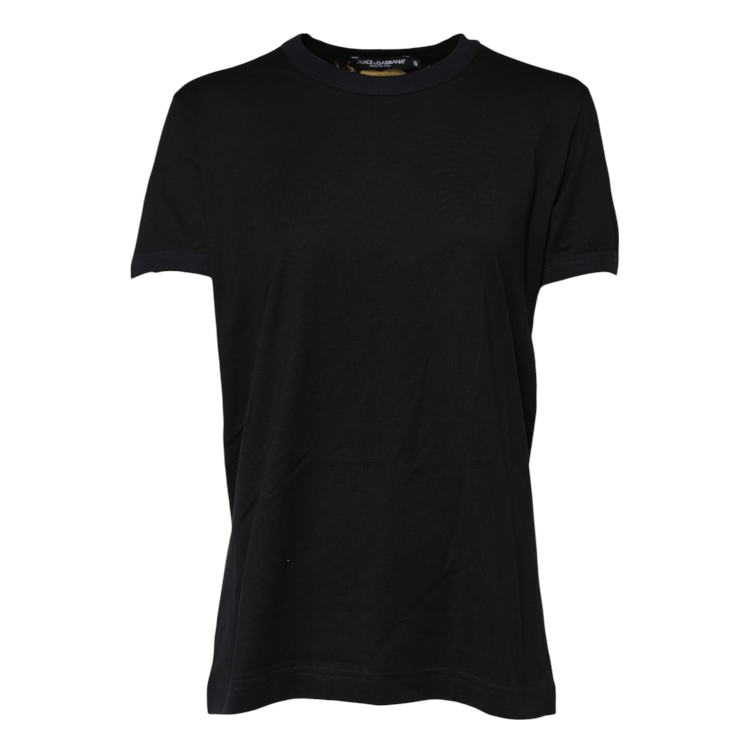 Dolce & Gabbana Black Cotton DG Print Short Sleeve Top T-shirt - Image 5
