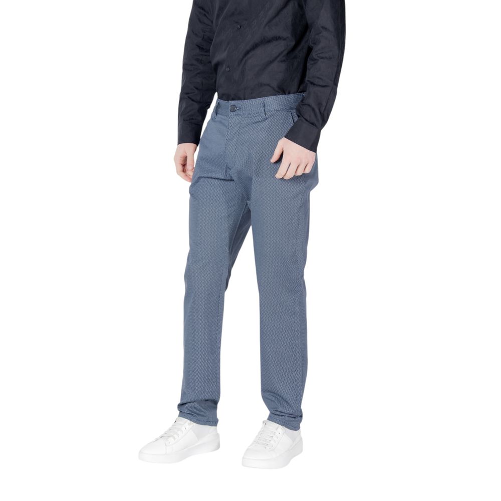 Armani Exchange Blue Cotton Skinny Pants - Image 3