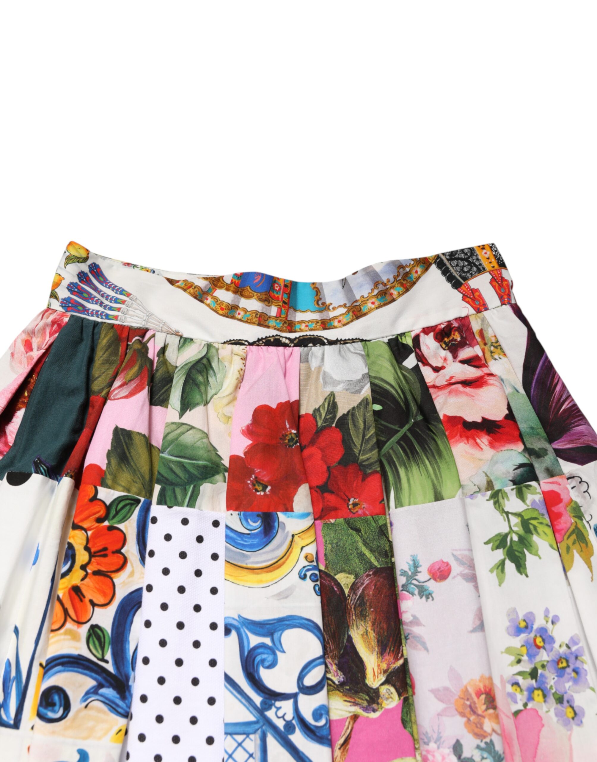 Dolce & Gabbana Multicolor Patchwork High Waist Midi Skirt - Image 4