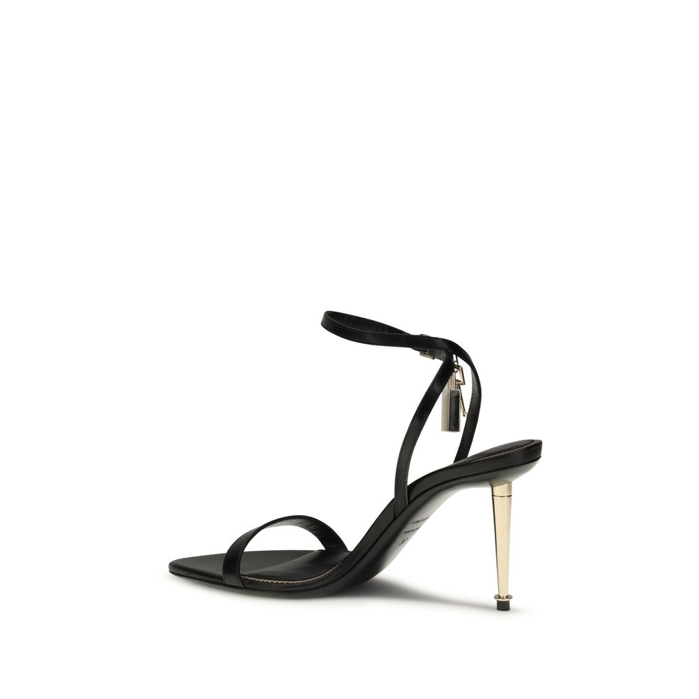 Tom Ford Black Goatskin Stiletto Heel Sandals - Image 3