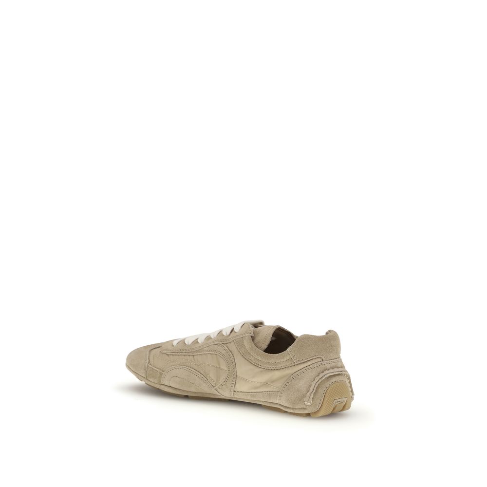 Prada Beige Lamb Ovis Aries Athletic Sneakers - Image 3