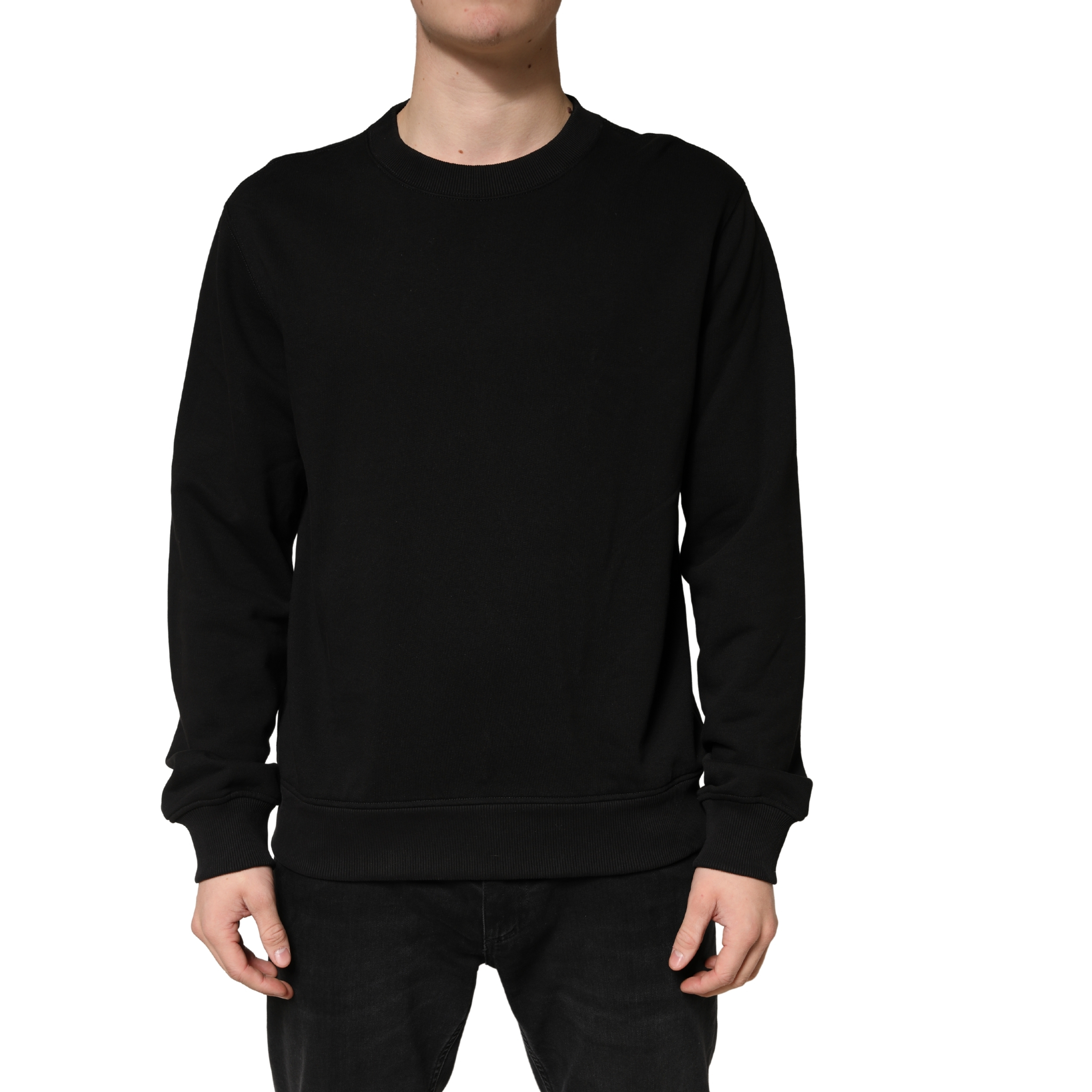 Dolce & Gabbana Sweater Black Cotton Crewneck Sweatshirt - Image 2