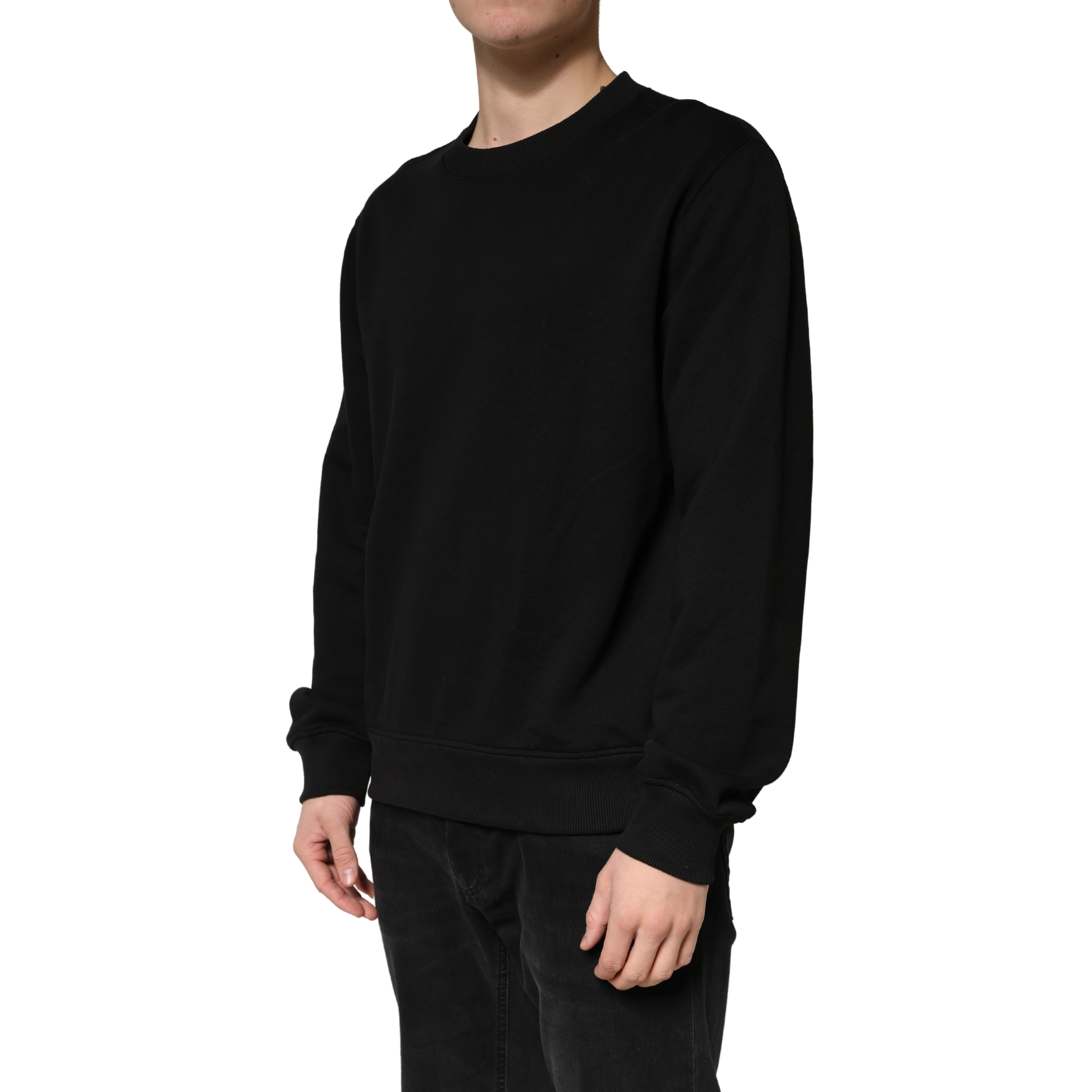 Dolce & Gabbana Sweater Black Cotton Crewneck Sweatshirt - Image 3