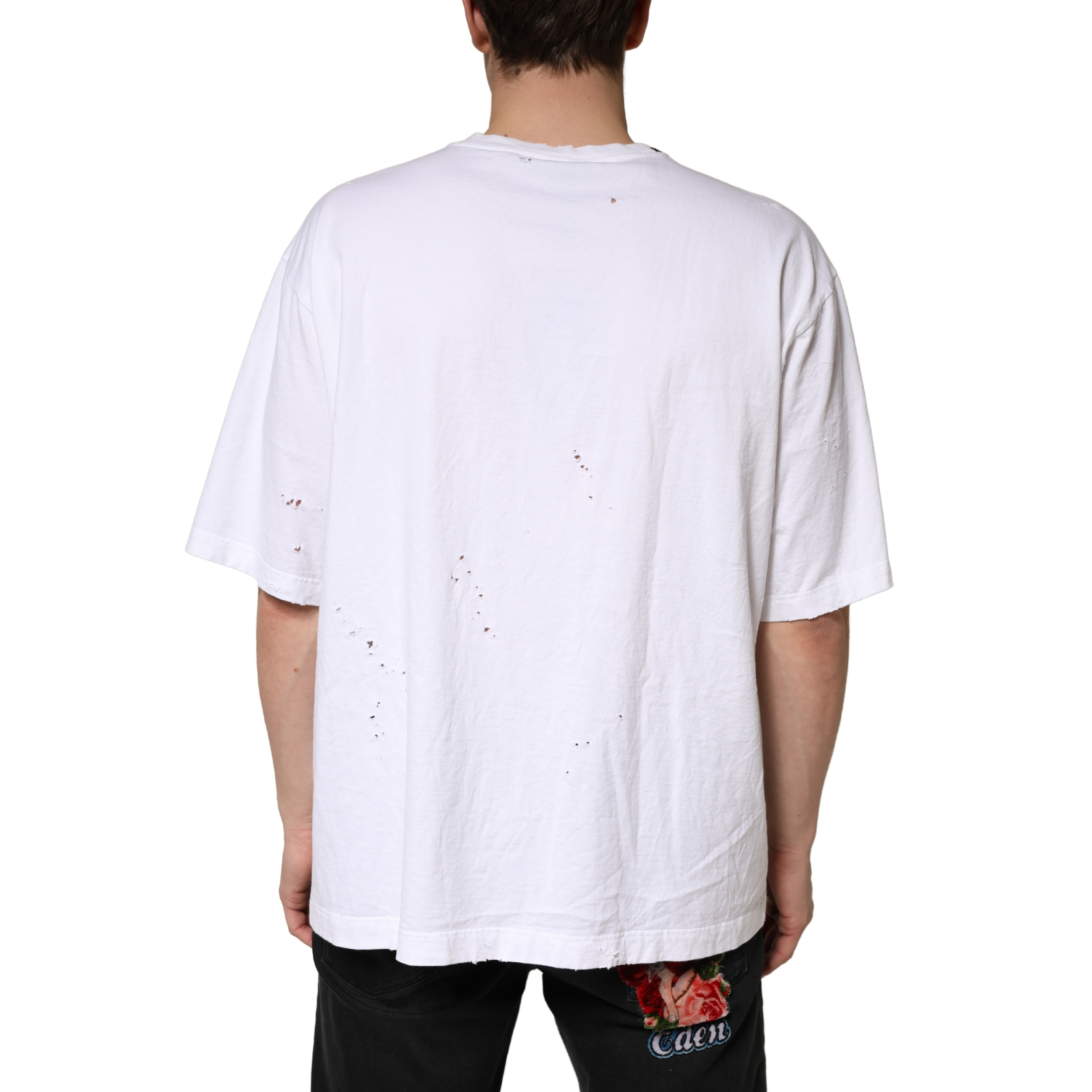 Dolce & Gabbana White Cotton Crewneck Short Sleeve T-Shirt - Image 4