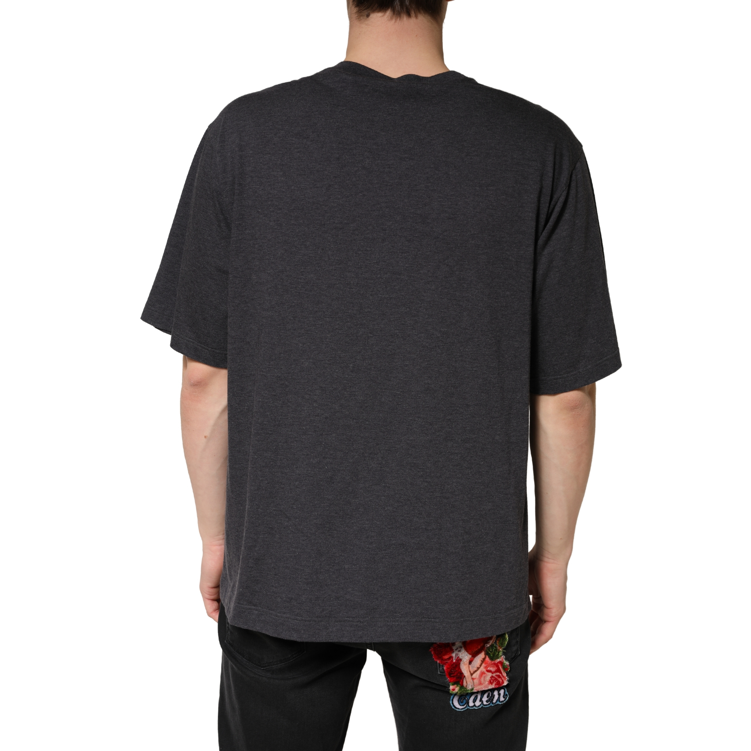 Dolce & Gabbana Dark Grey Cotton Crewneck Short Sleeve - Image 4