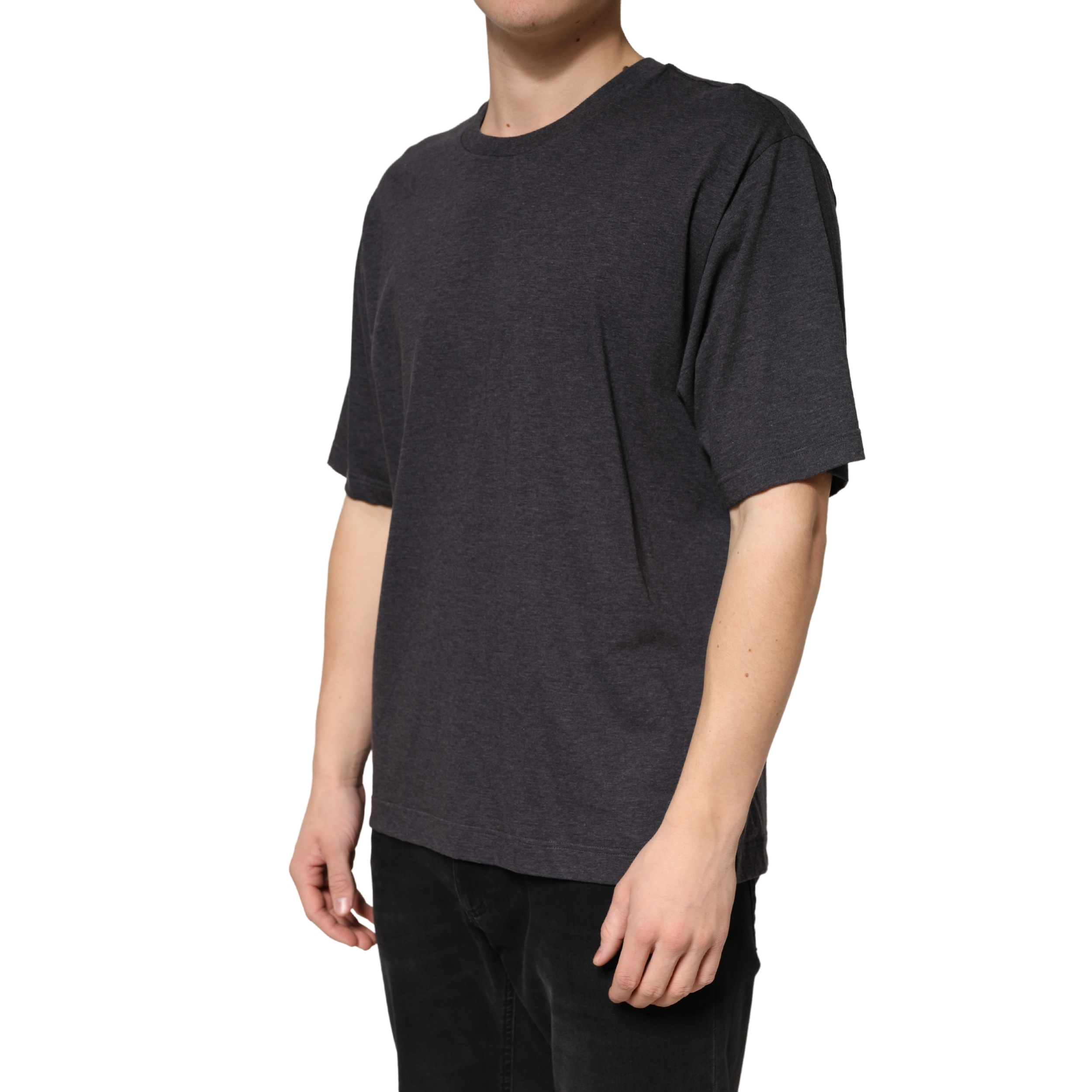 Dolce & Gabbana Dark Grey Cotton Crewneck Short Sleeve - Image 3