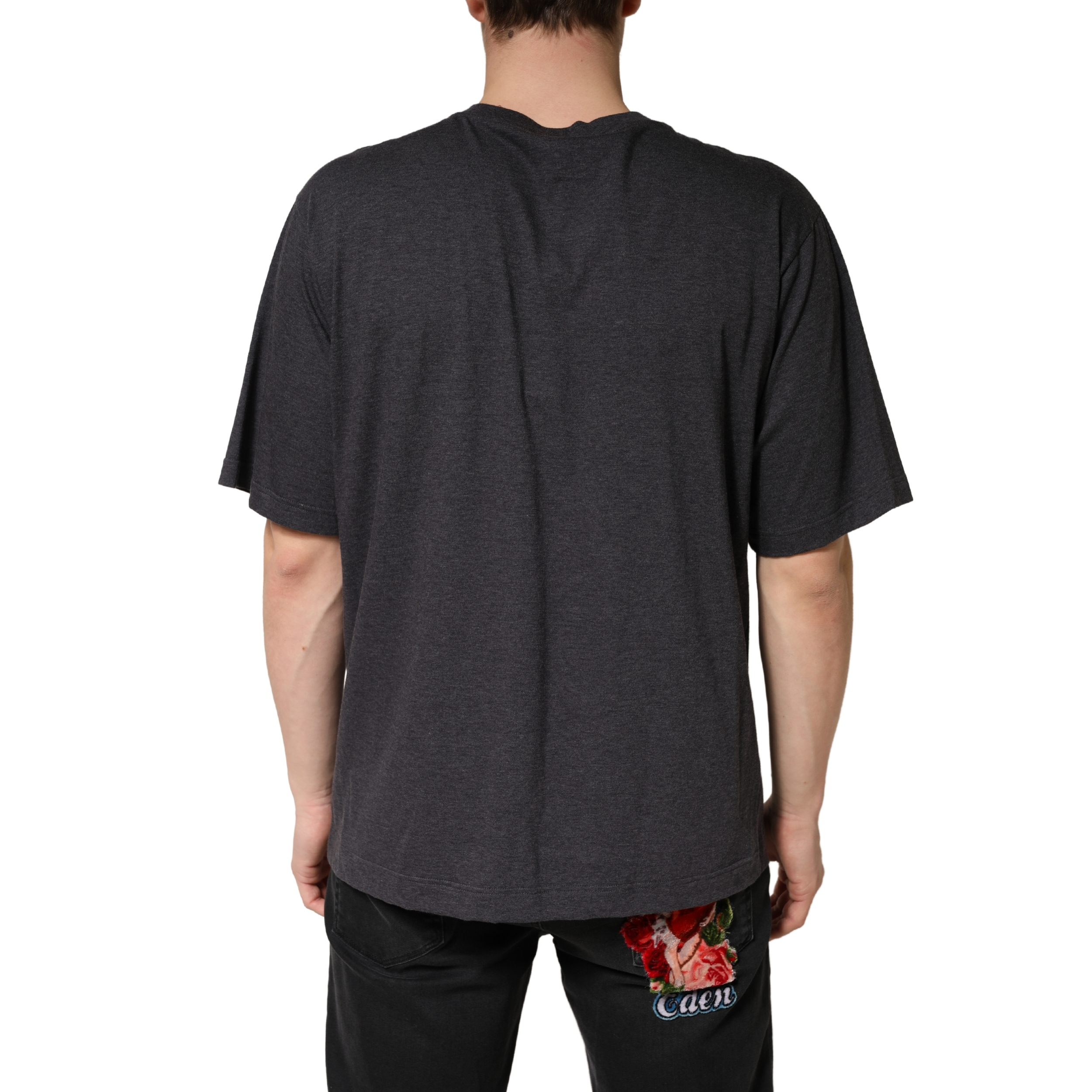 Dolce & Gabbana Dark Grey Cotton Crewneck Short Sleeve - Image 4