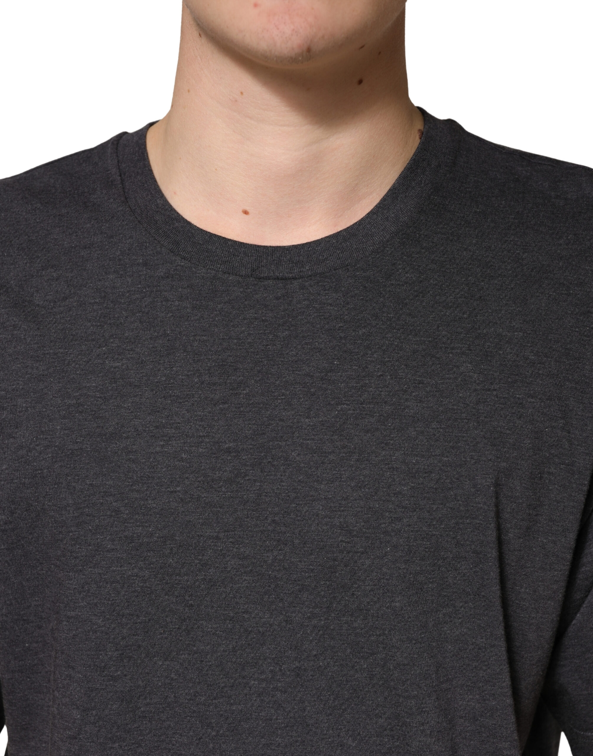 Dolce & Gabbana Dark Grey Cotton Crewneck Short Sleeve - Image 5