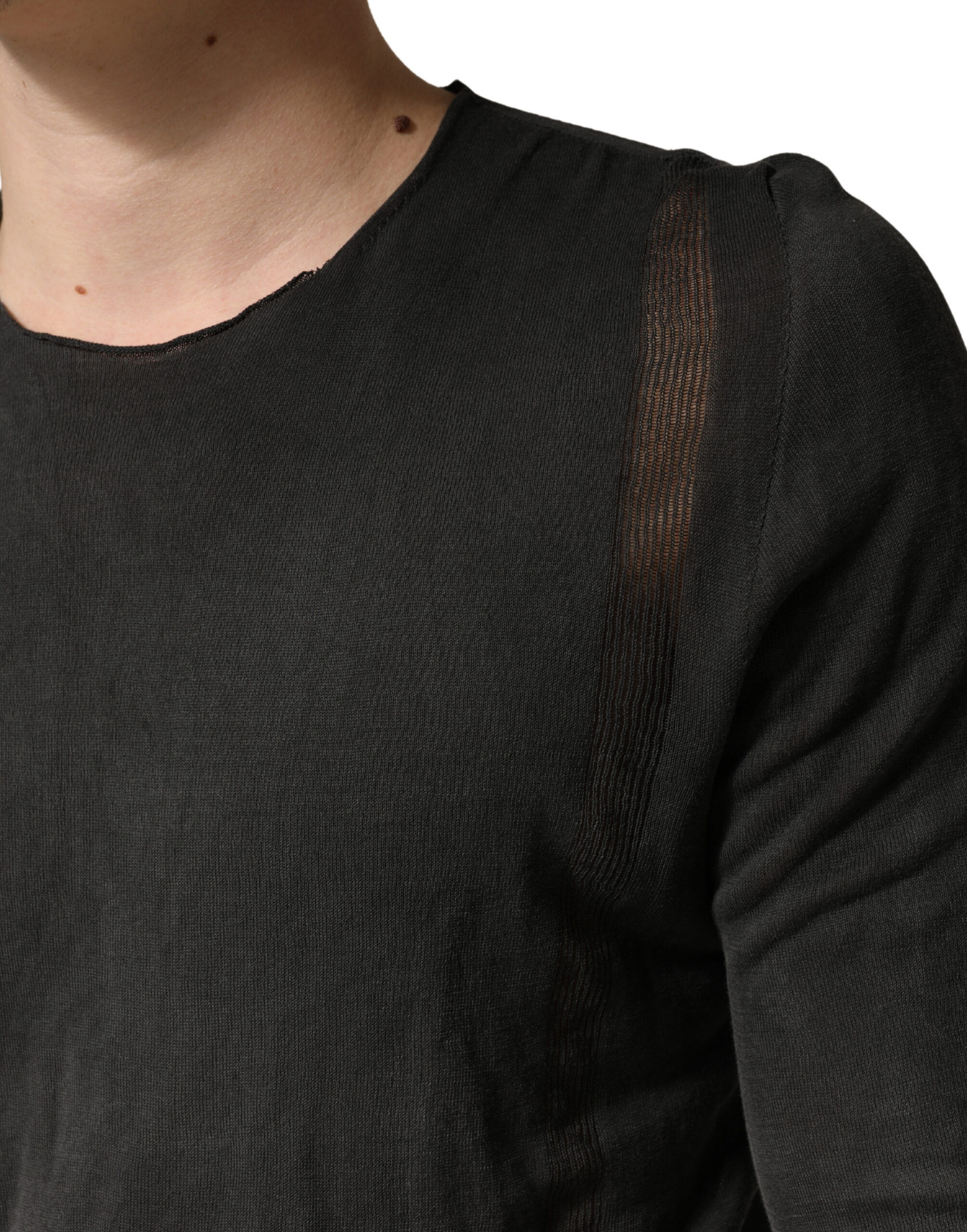 Dolce & Gabbana Dark Grey Cotton Crewneck Short Sleeve - Image 6