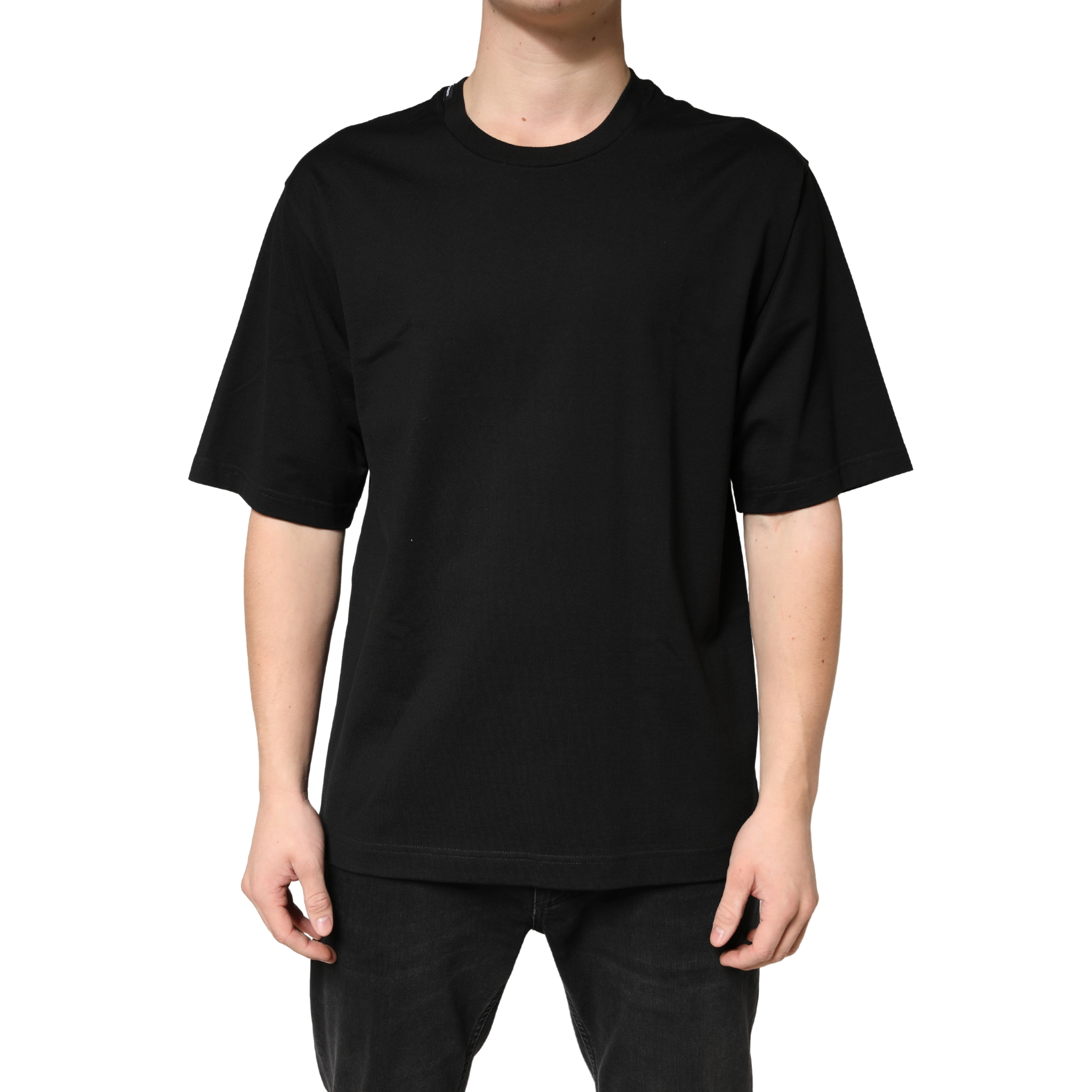 Dolce & Gabbana Black Cotton Crewneck Short Sleeve T-Shirt - Image 2