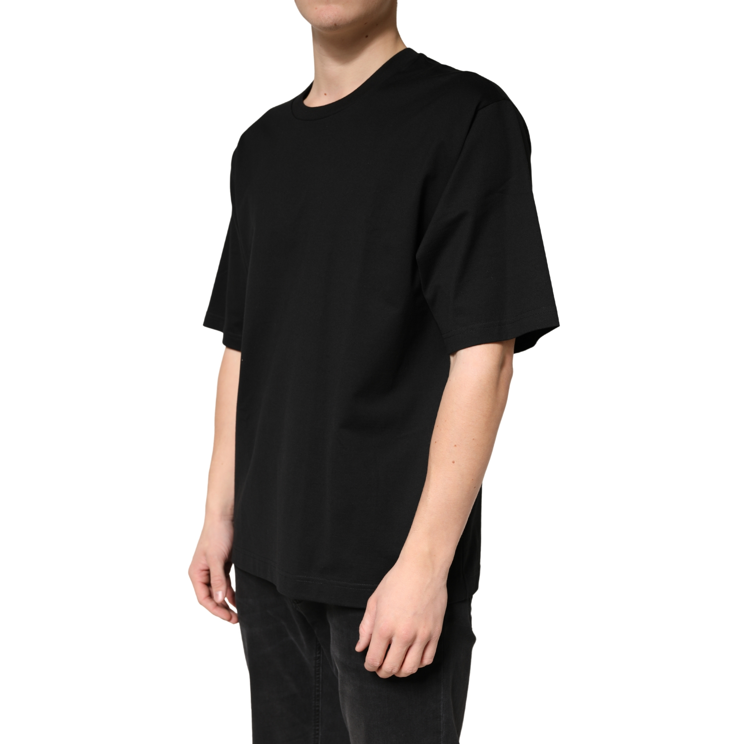 Dolce & Gabbana Black Cotton Crewneck Short Sleeve T-Shirt - Image 3
