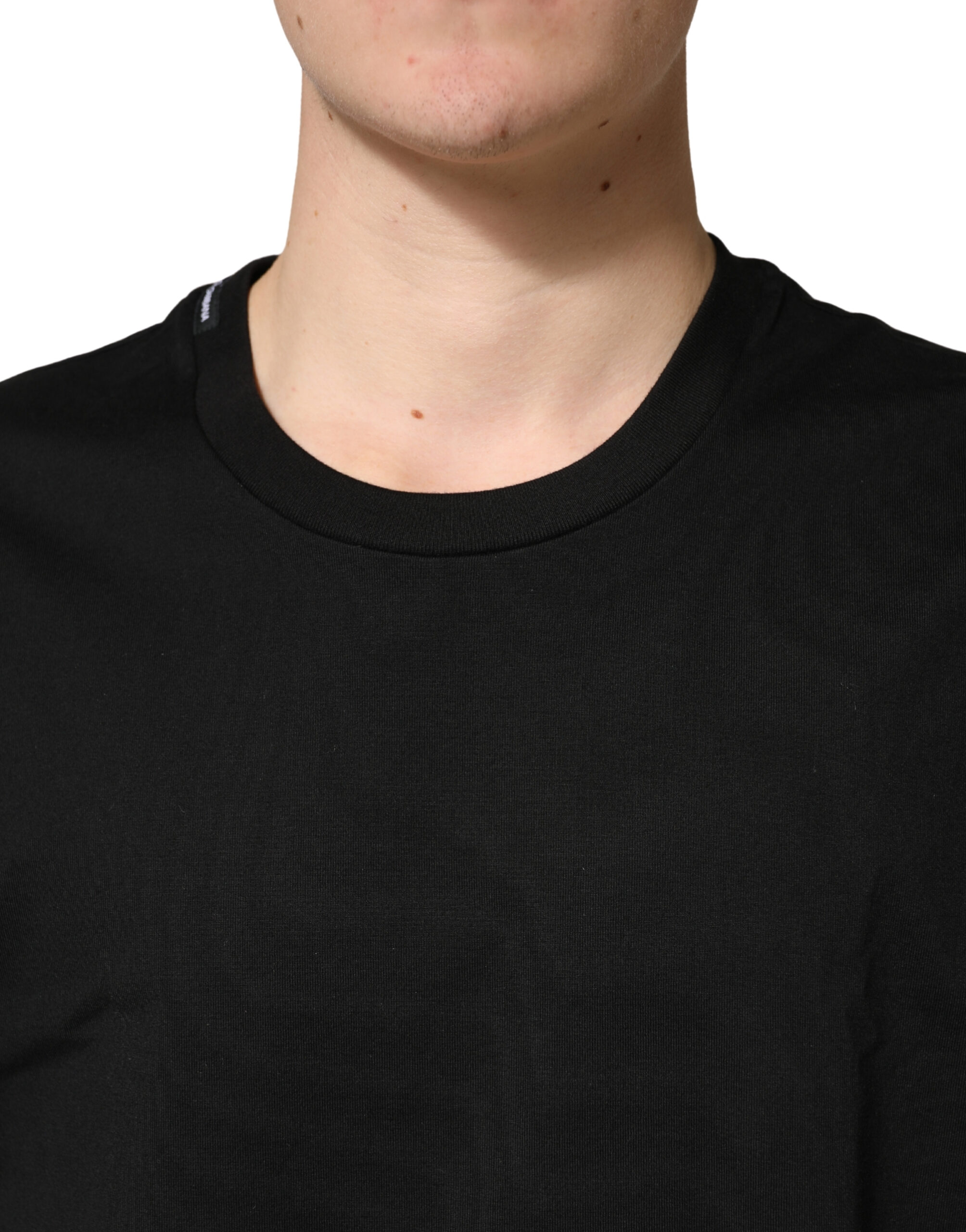 Dolce & Gabbana Black Cotton Crewneck Short Sleeve T-Shirt - Image 5