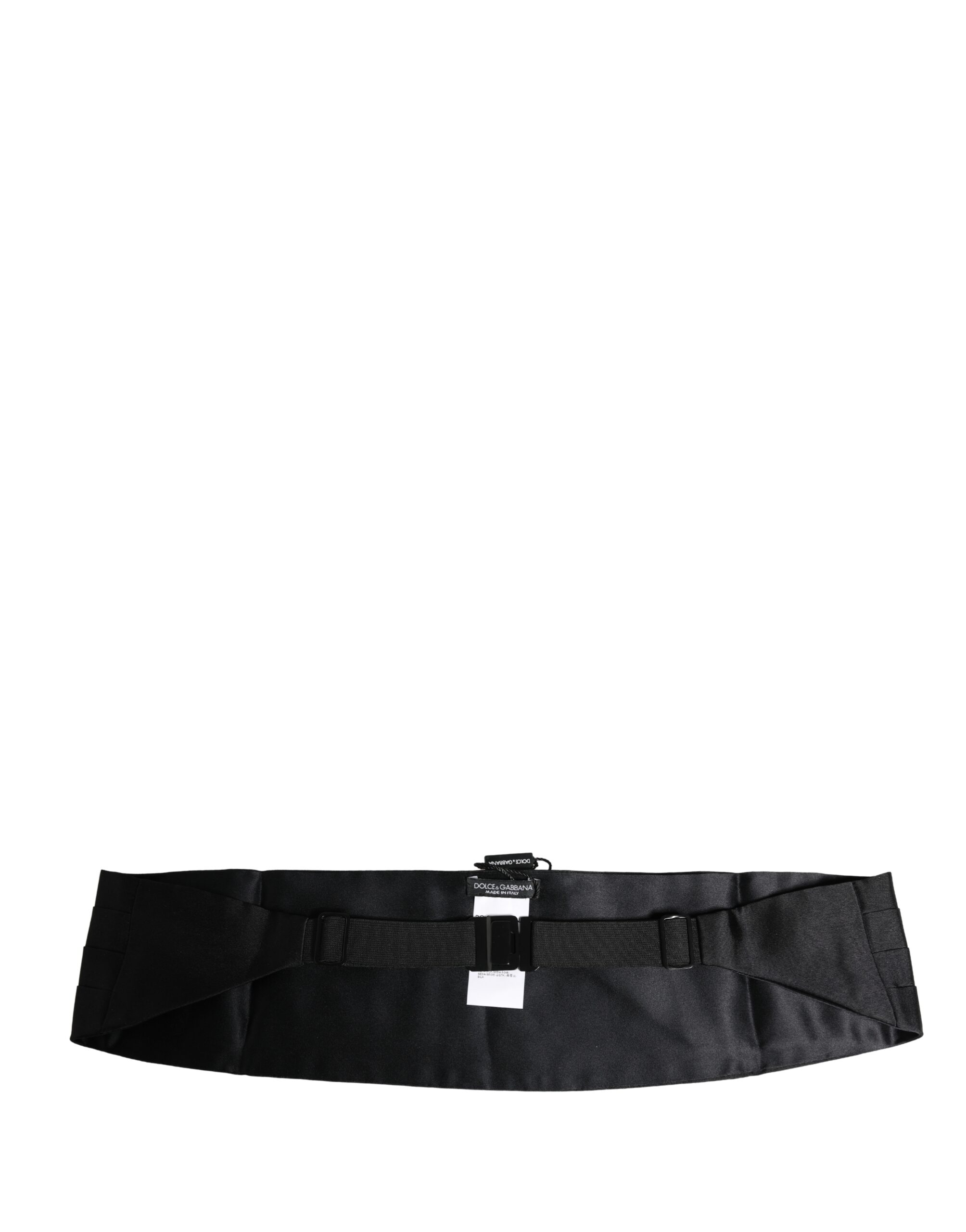 Dolce & Gabbana Black 100% Silk Wide Belt Waist Cummerbund - Image 4