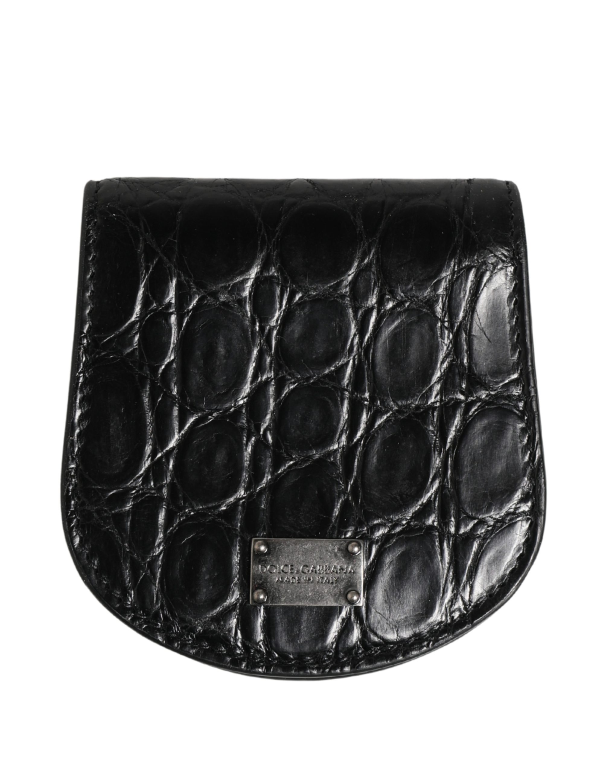 Dolce & Gabbana Black Exotic Skin Condom Case Holder Pocket Wallet - Image 2