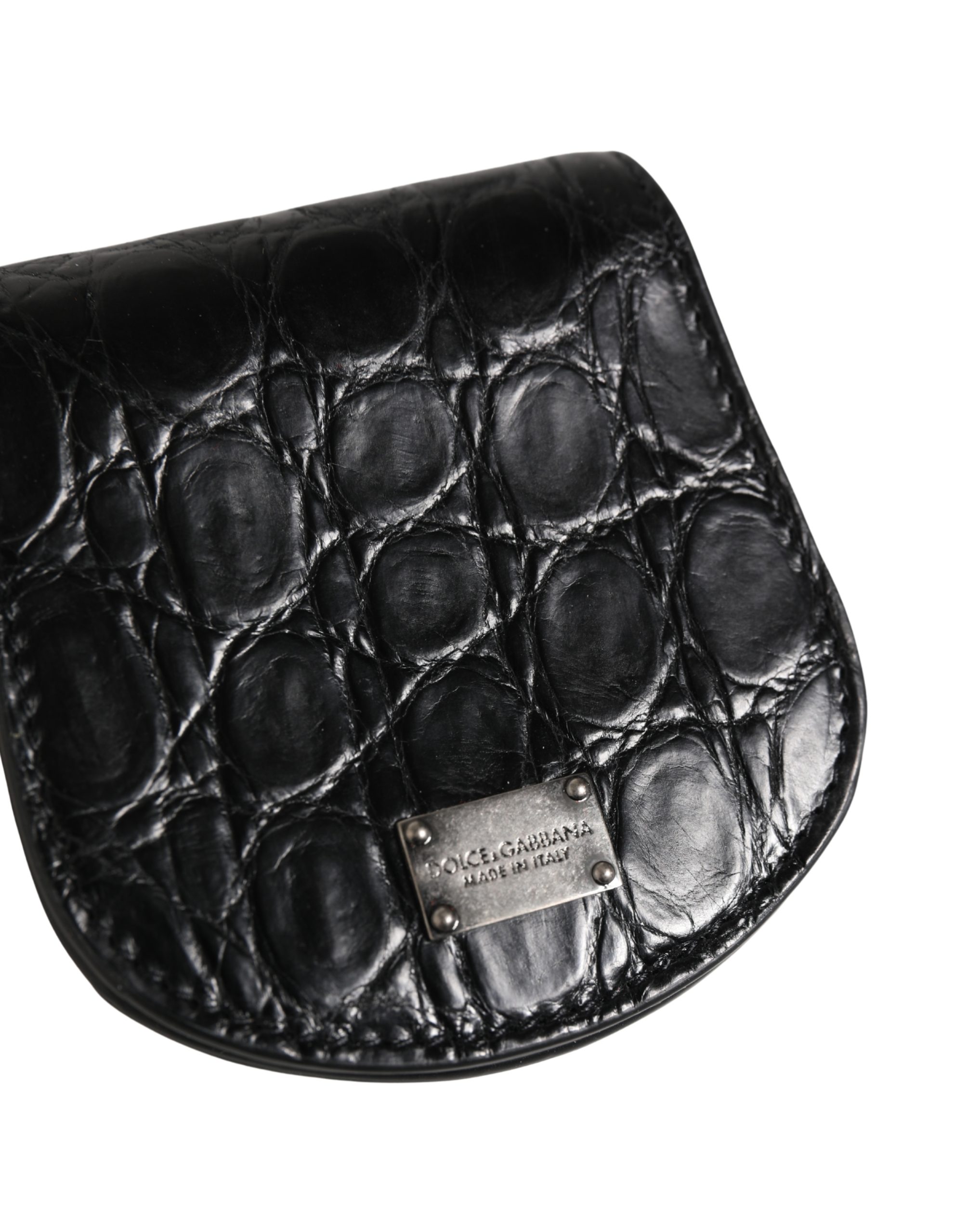 Dolce & Gabbana Black Exotic Skin Condom Case Holder Pocket Wallet - Image 3