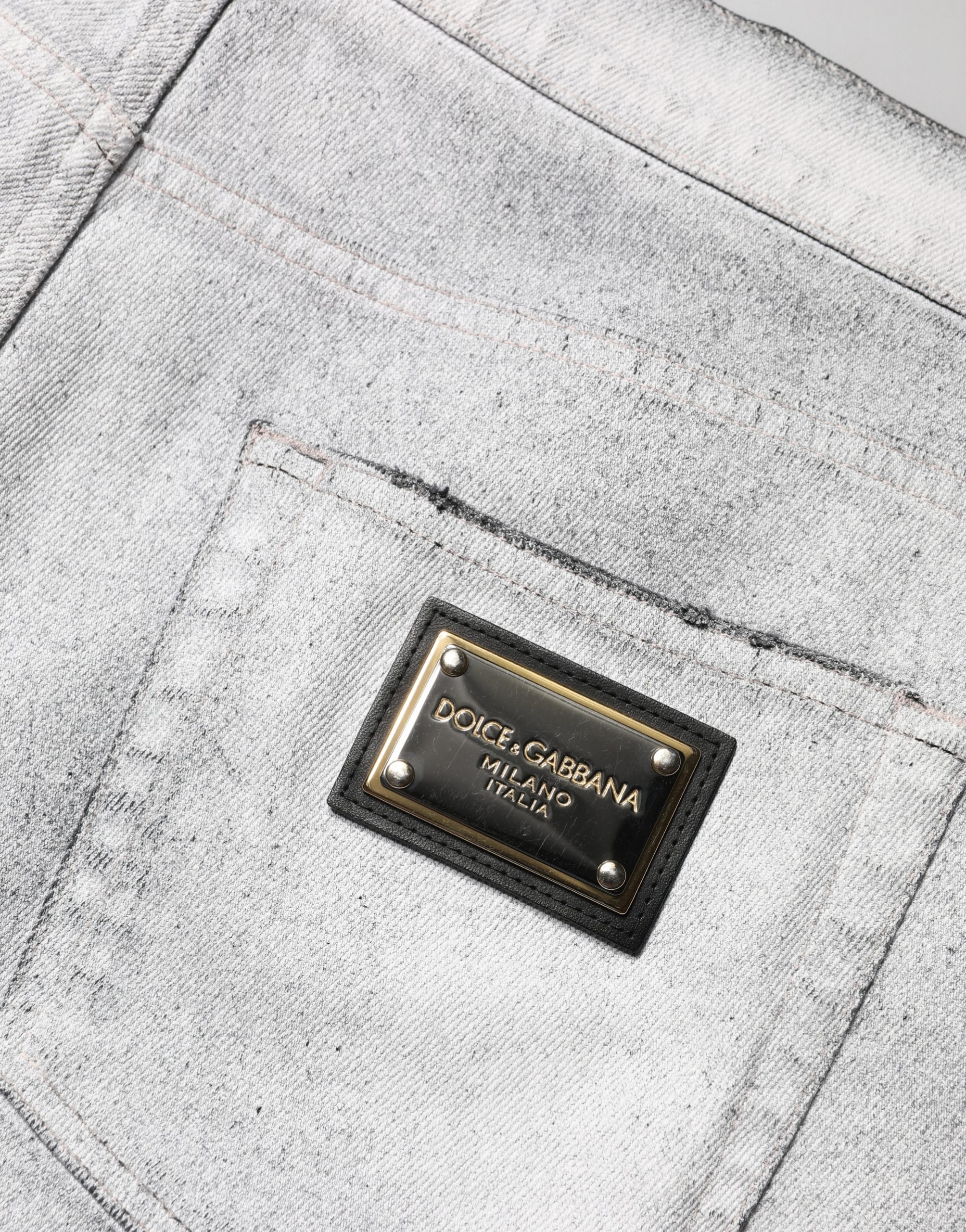 Dolce & Gabbana Light Gray Distressed Skinny Men Denim Jeans - Image 5