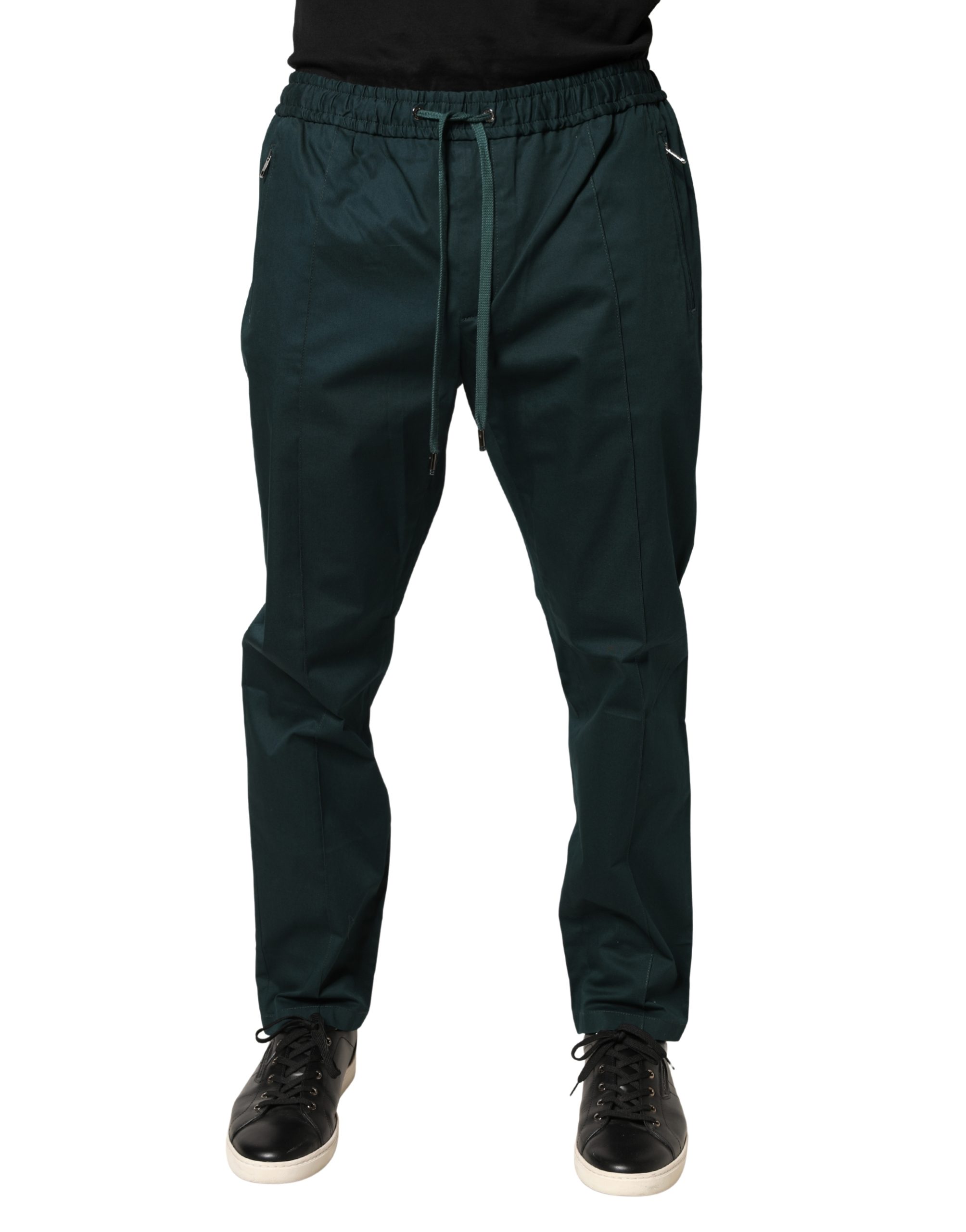Dolce & Gabbana Green Cotton Skinny Men Jogger Trouser Pants - Image 2