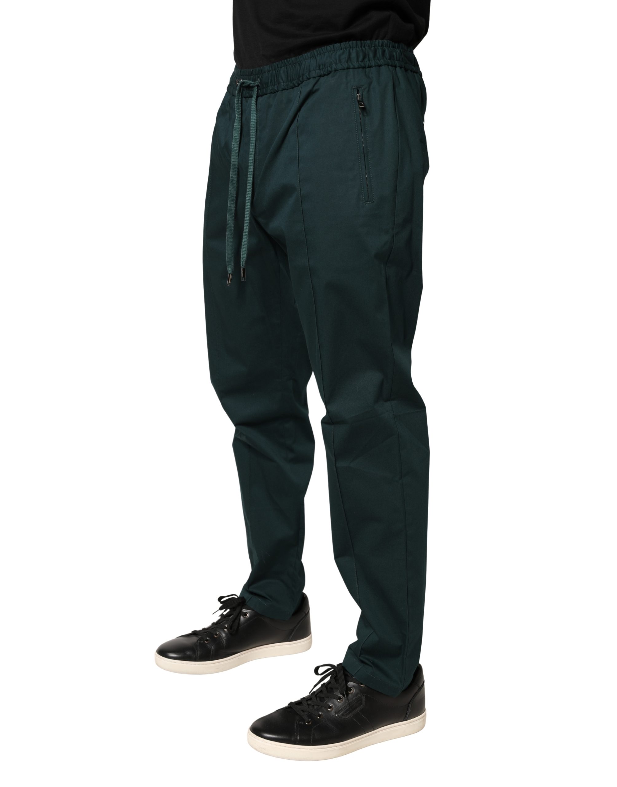 Dolce & Gabbana Green Cotton Skinny Men Jogger Trouser Pants - Image 3