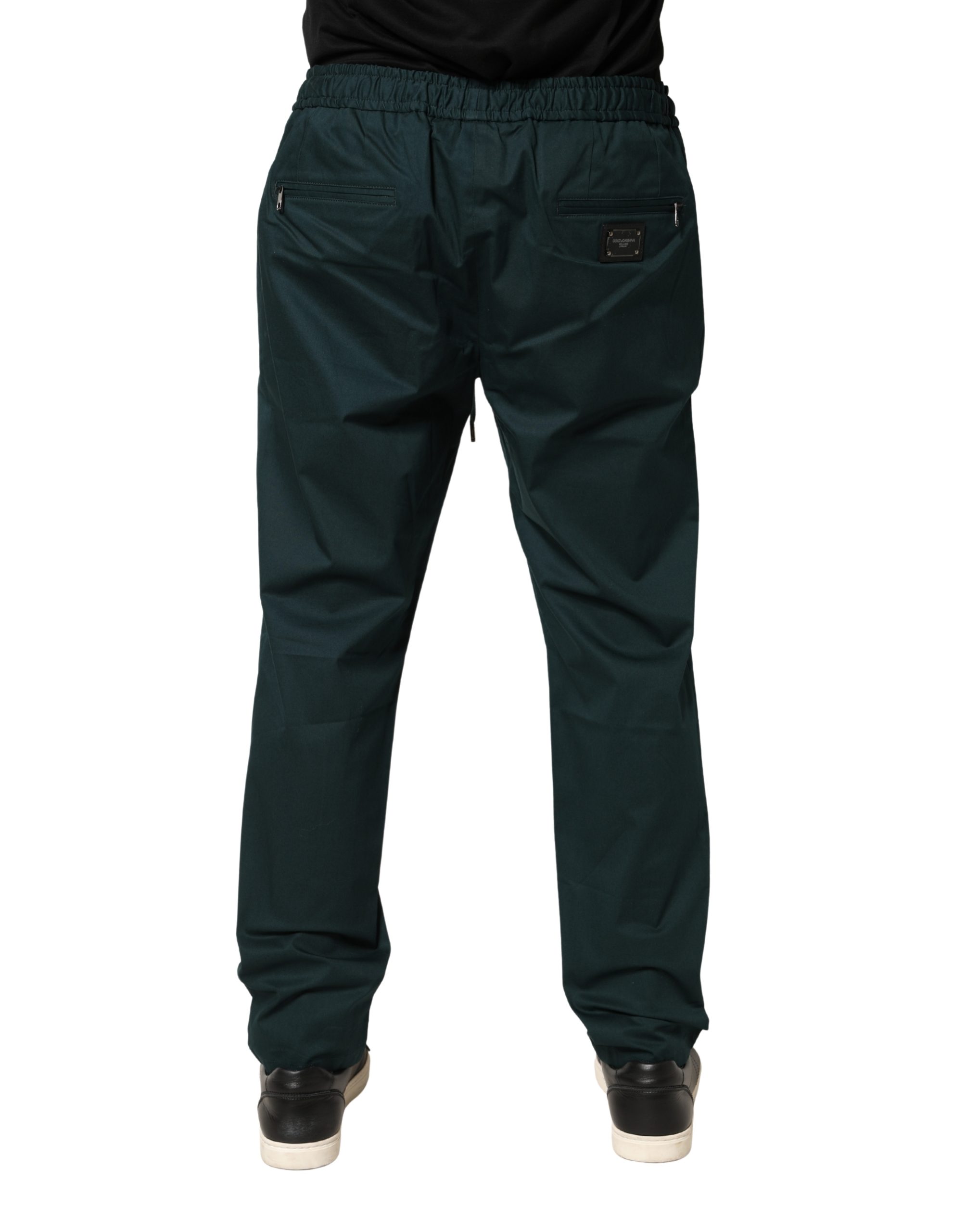 Dolce & Gabbana Green Cotton Skinny Men Jogger Trouser Pants - Image 4