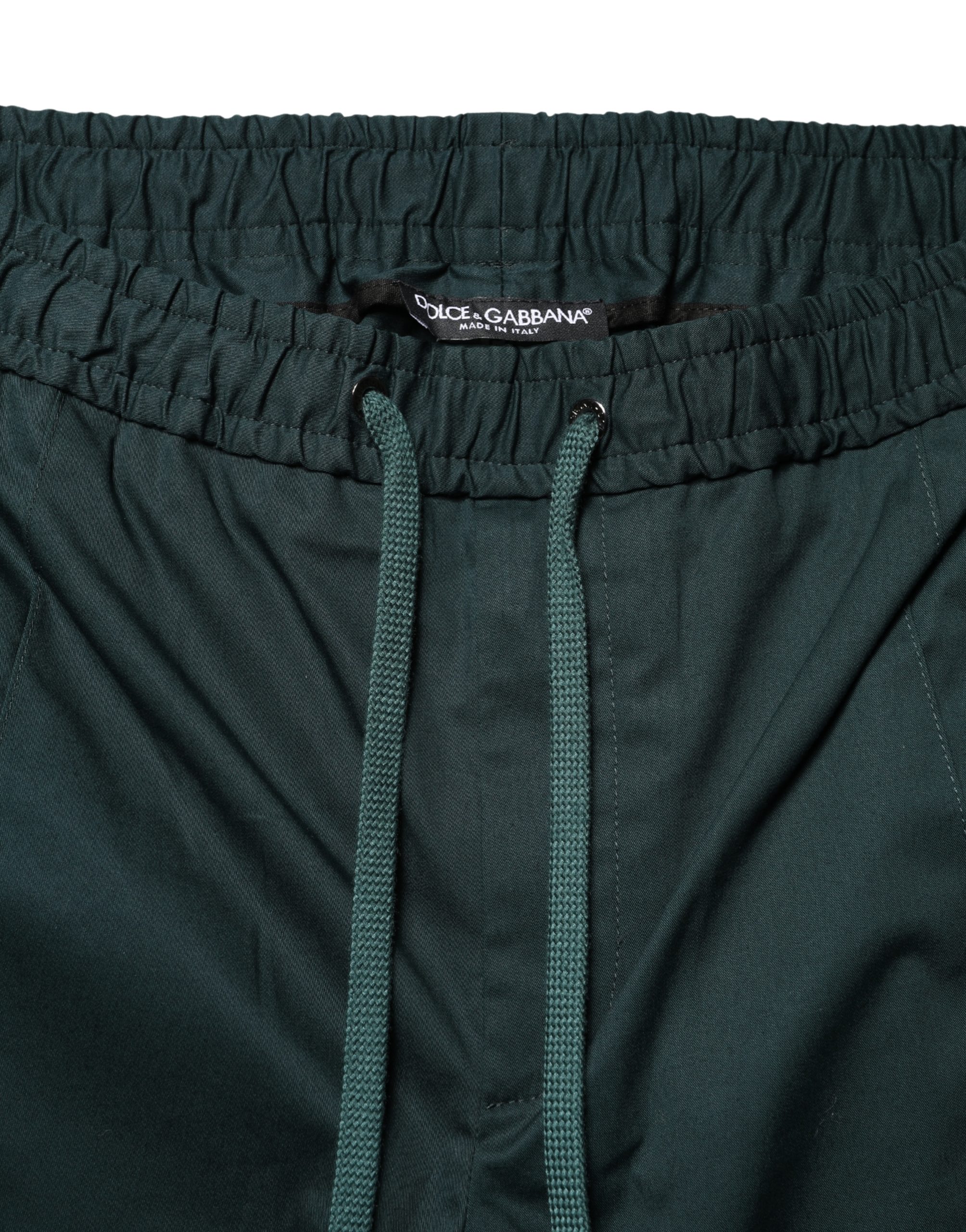 Dolce & Gabbana Green Cotton Skinny Men Jogger Trouser Pants - Image 5