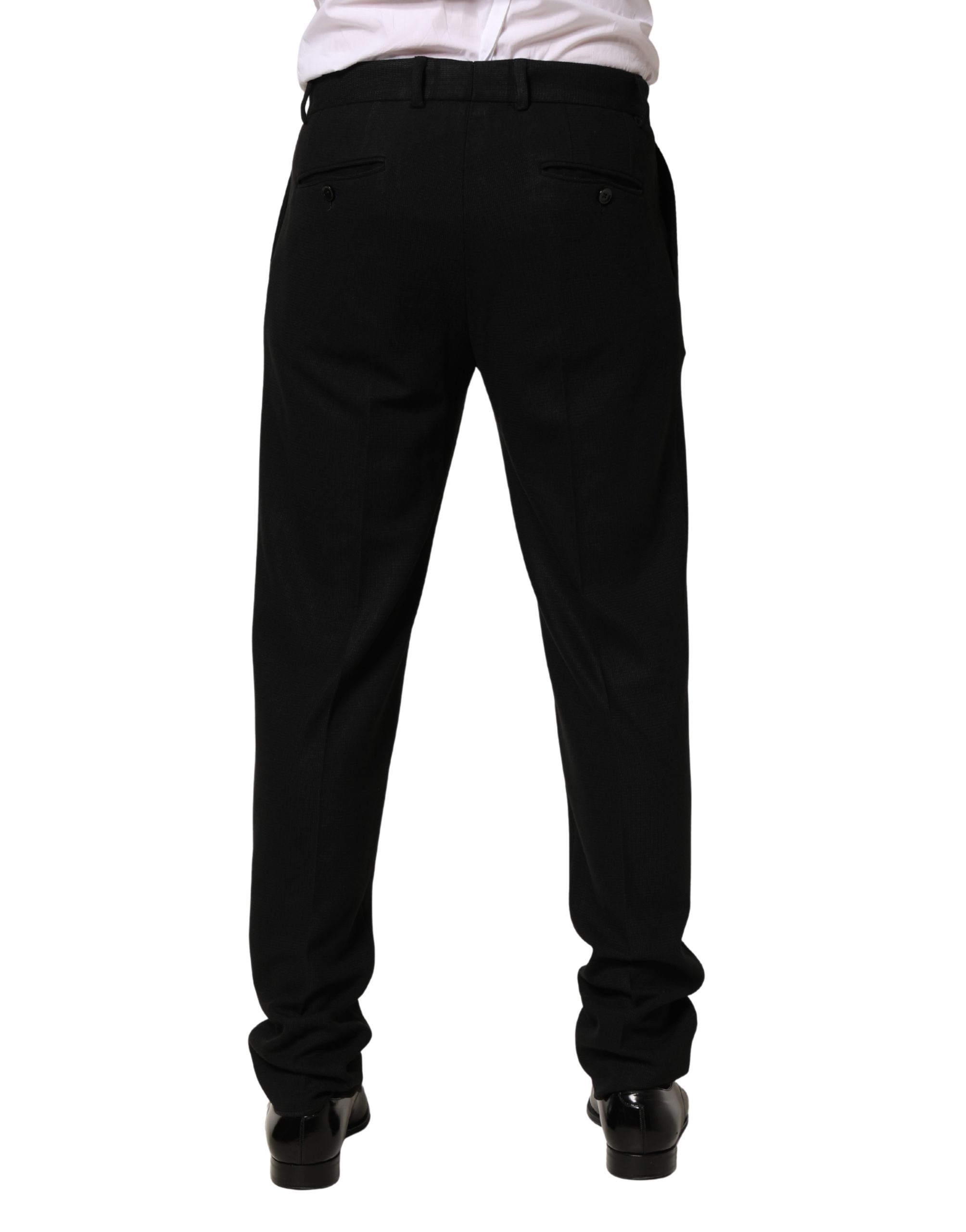 Dolce & Gabbana Black Wool Skinny Men Dress Trouser Pants - Image 4