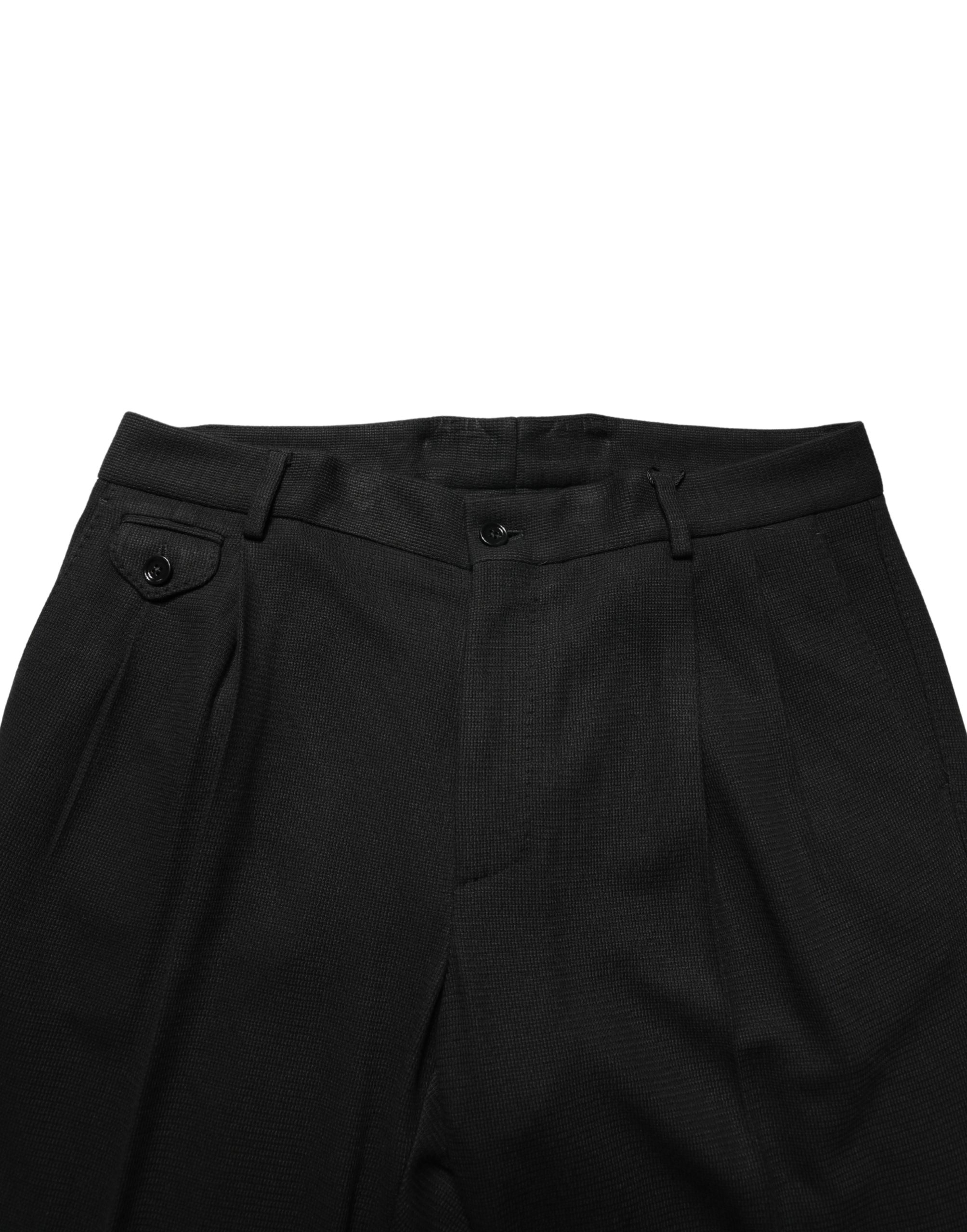 Dolce & Gabbana Black Wool Skinny Men Dress Trouser Pants - Image 5