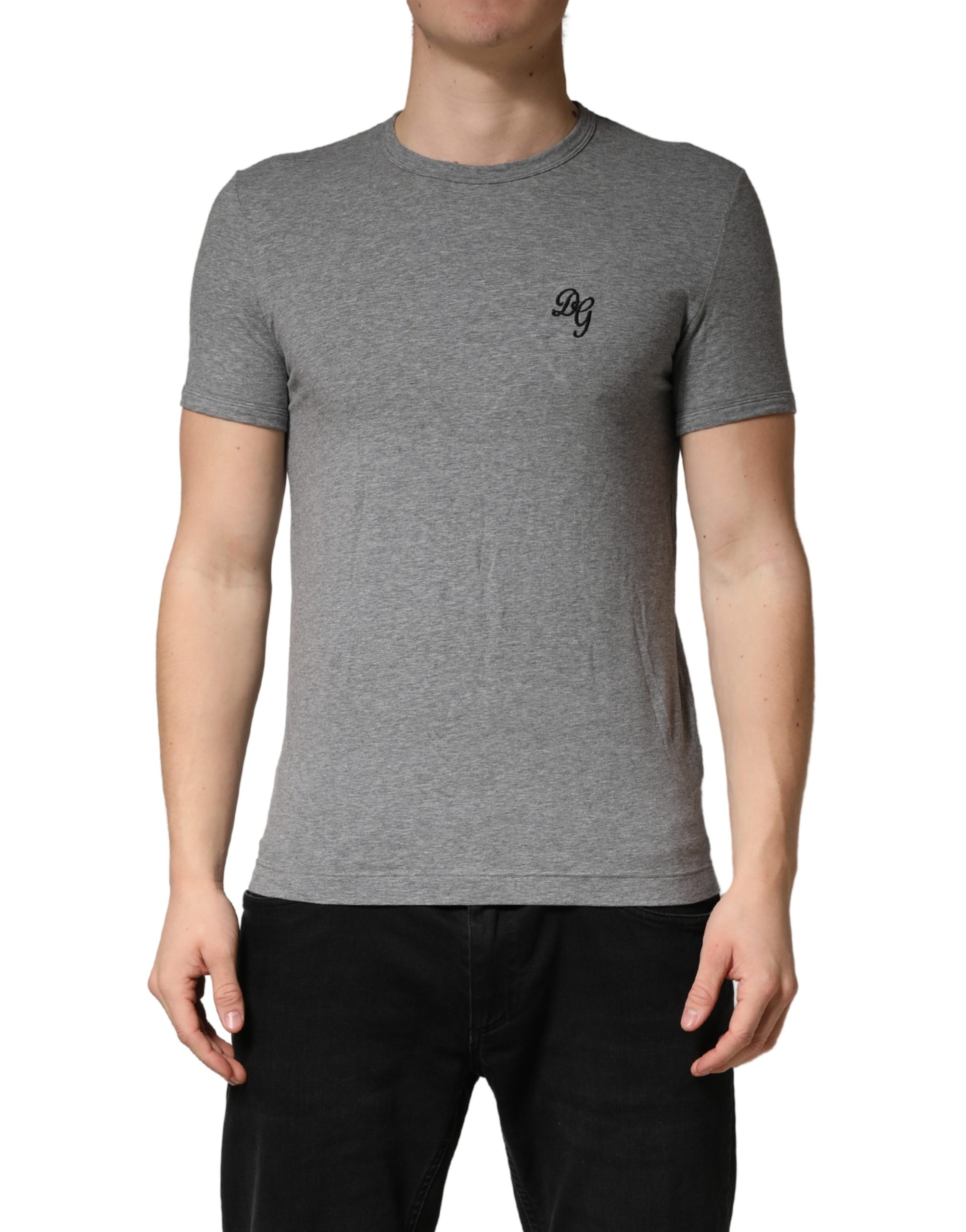 Dolce & Gabbana Gray DG Logo Crew Neck Men Underwear T-shirt - Image 2