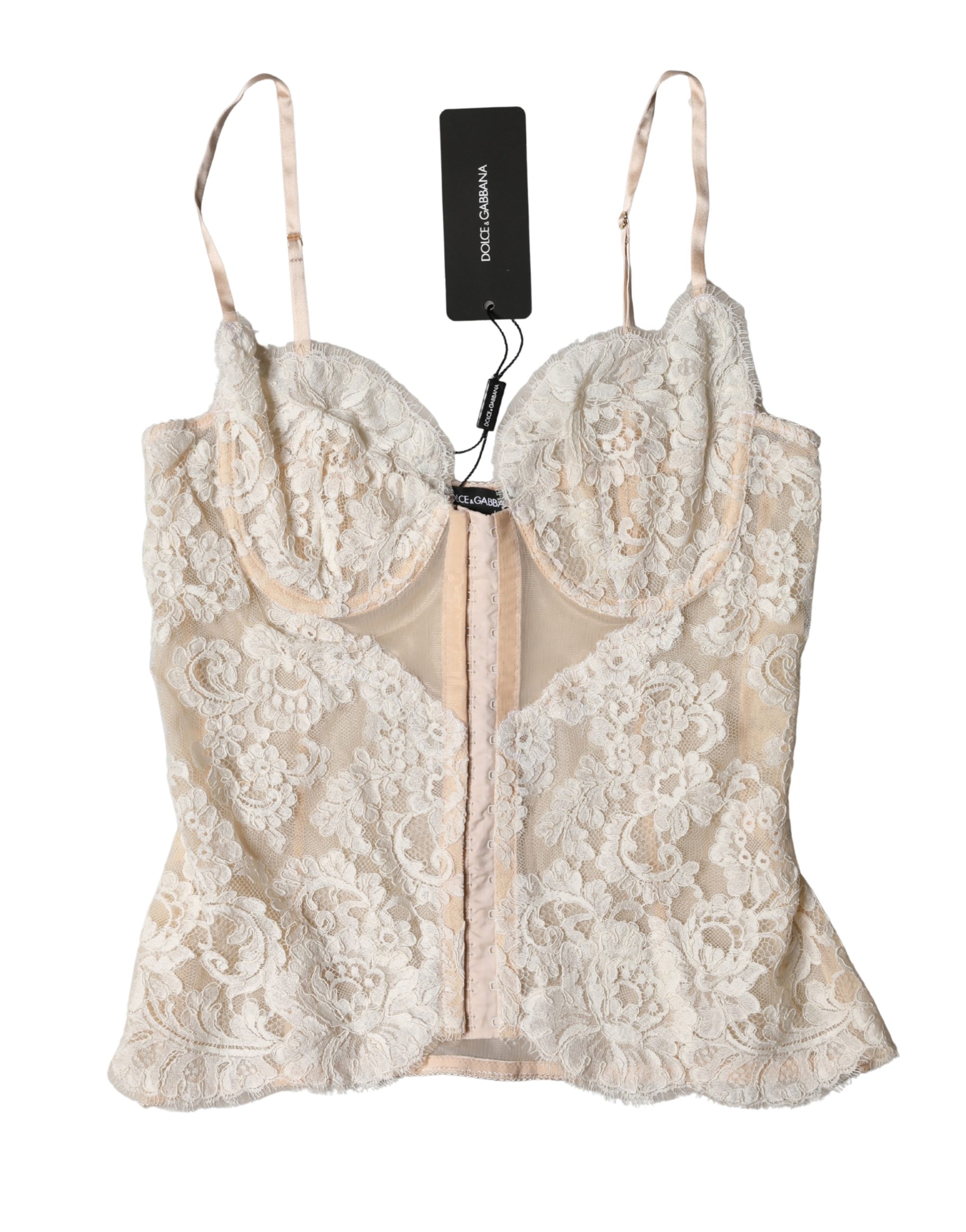 Dolce & Gabbana Beige Floral Lace Corset Lingerie Underwear - Image 2