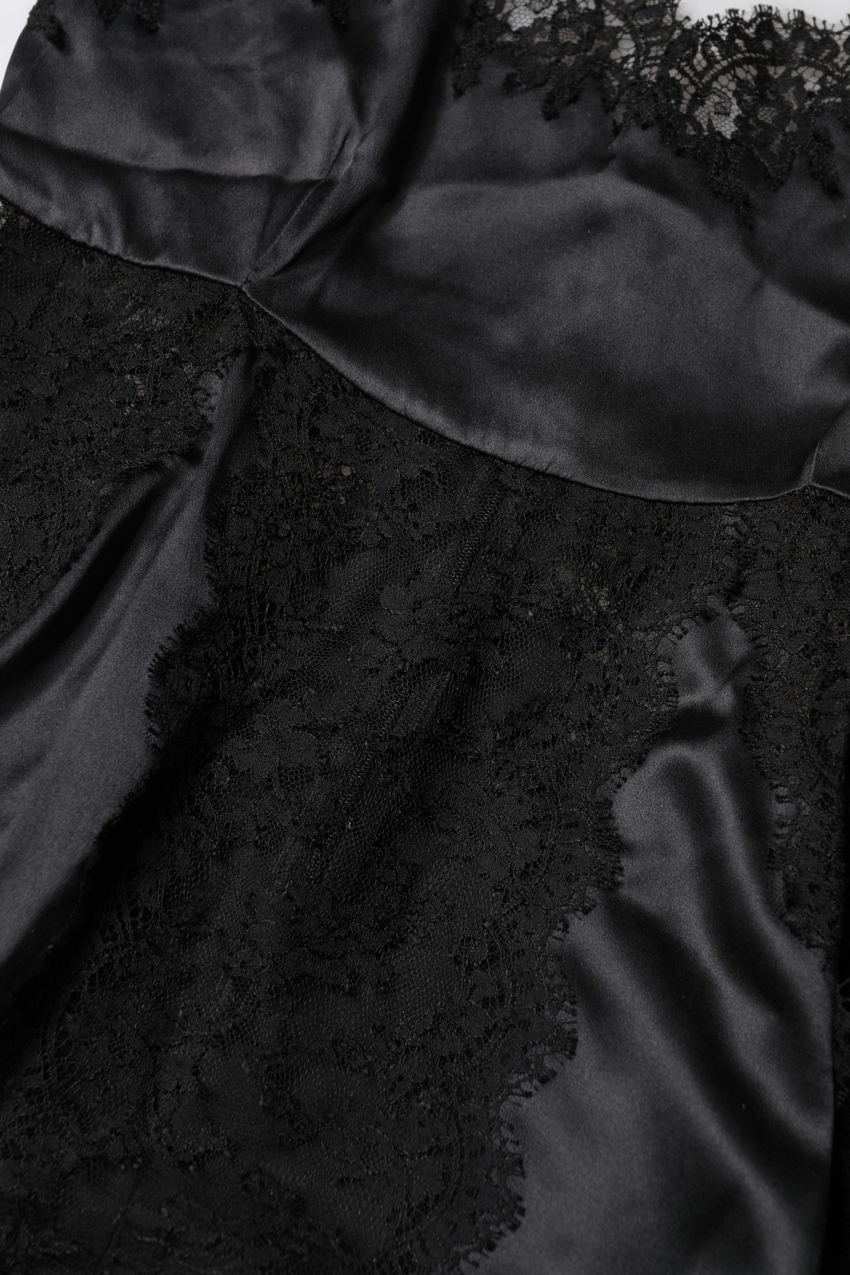 Dolce & Gabbana Black Silk Lace Trim Lingerie Top Underwear - Image 3