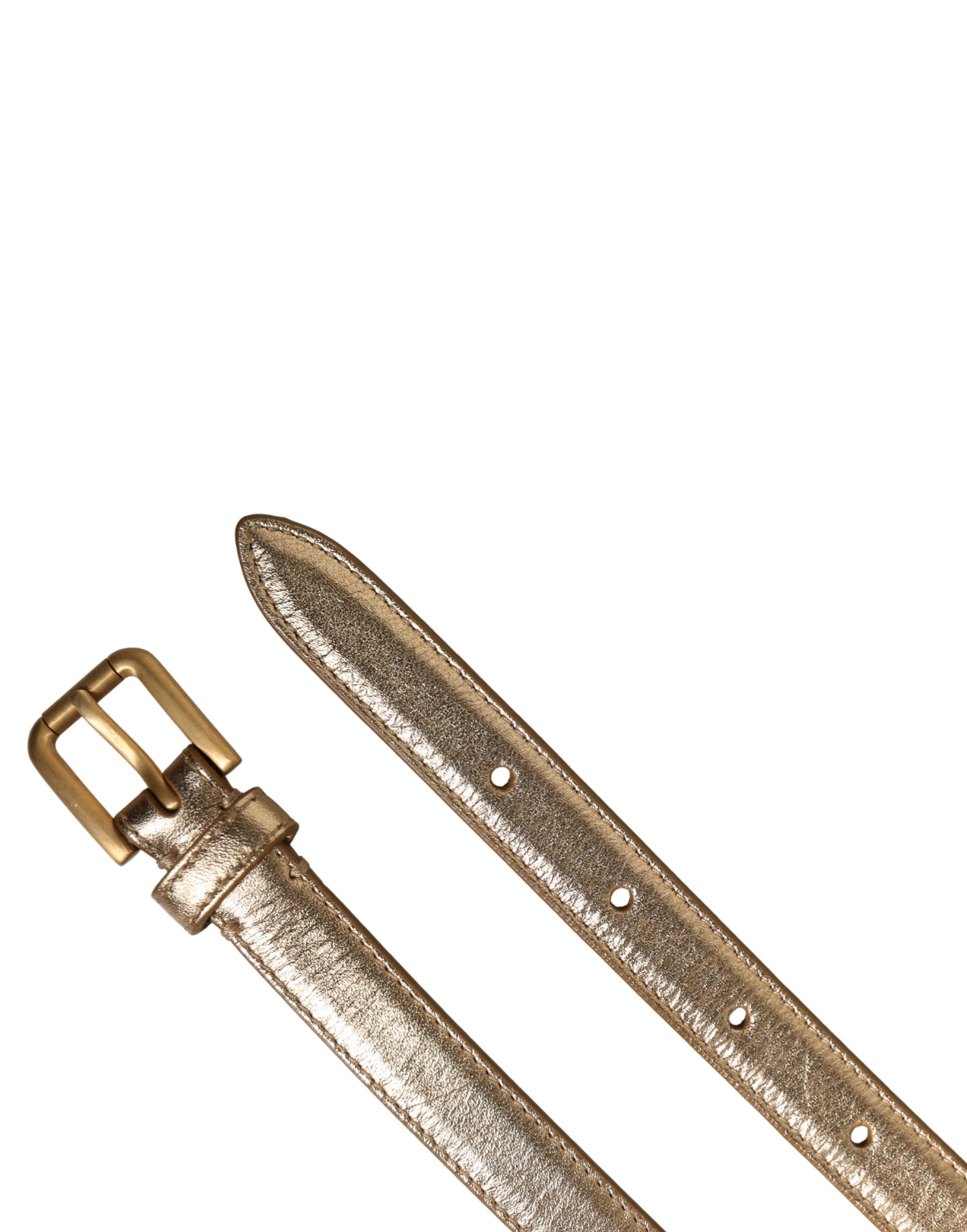 Dolce & Gabbana Gold Brass Chain Coin Embellished Metal Buckle Belt - Image 8