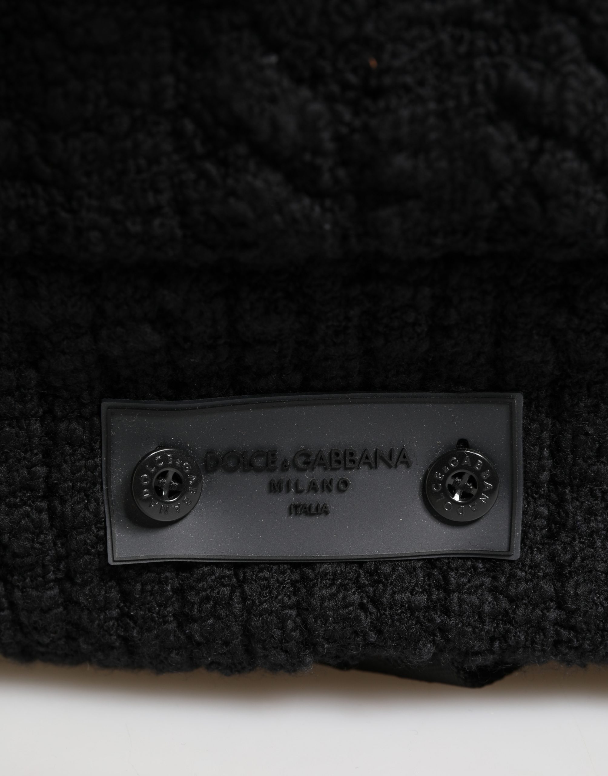 Dolce & Gabbana Black Tricot Wool Blend Duffel Backpack Travel Borse Bag - Image 3